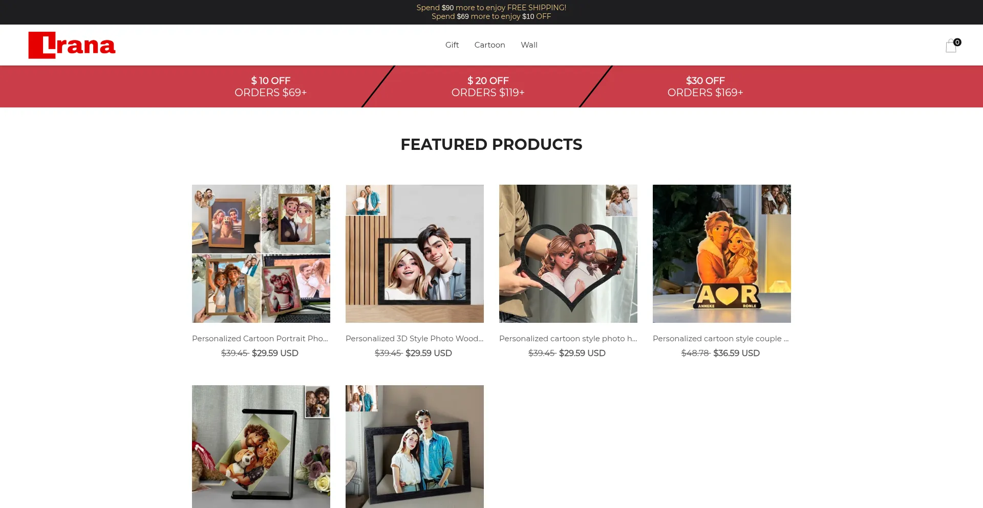 Website screenshot of Lrana.com