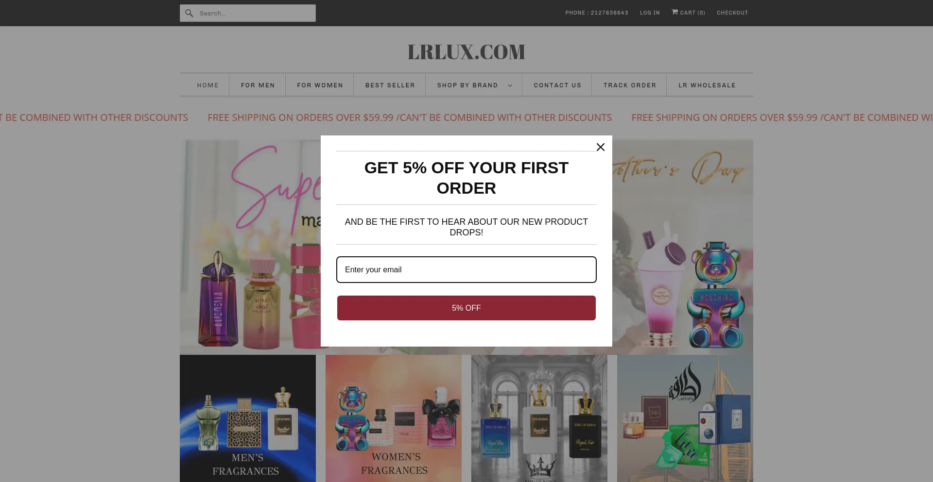 Website screenshot of Lrlux.com