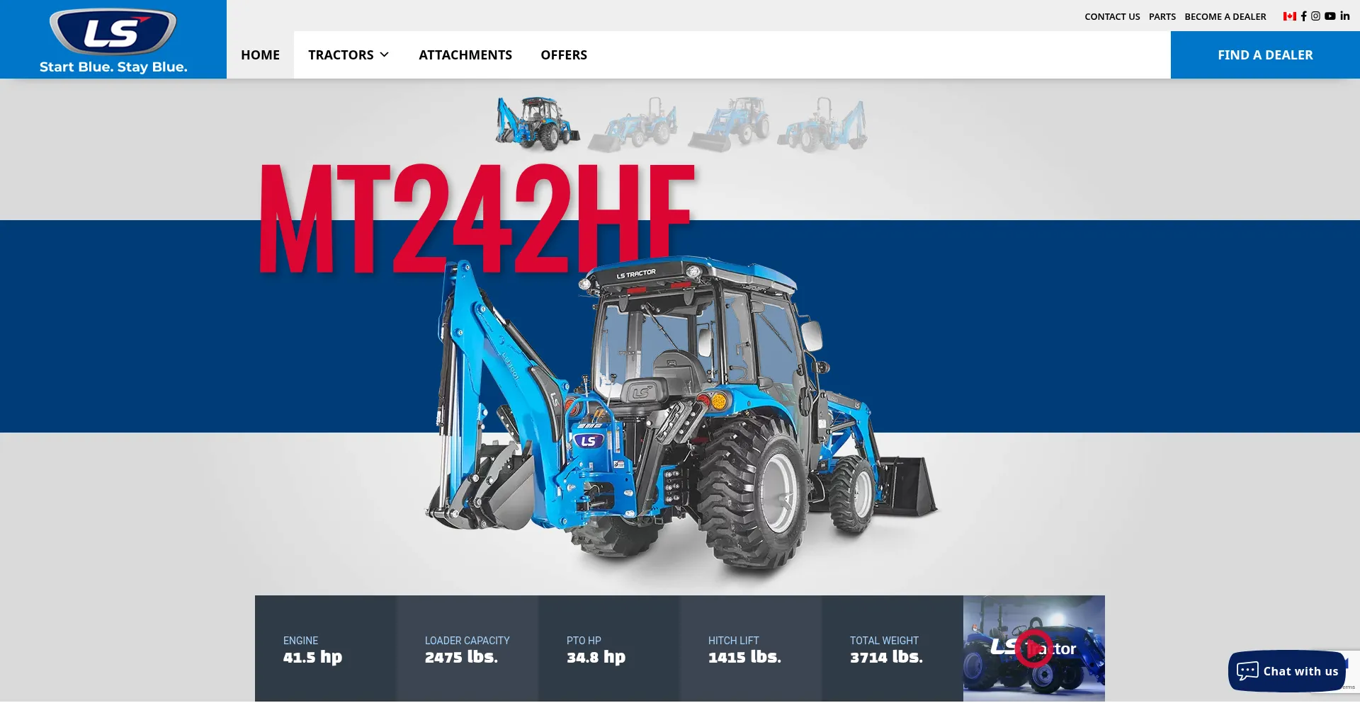 Website screenshot of Lstractorusa.com