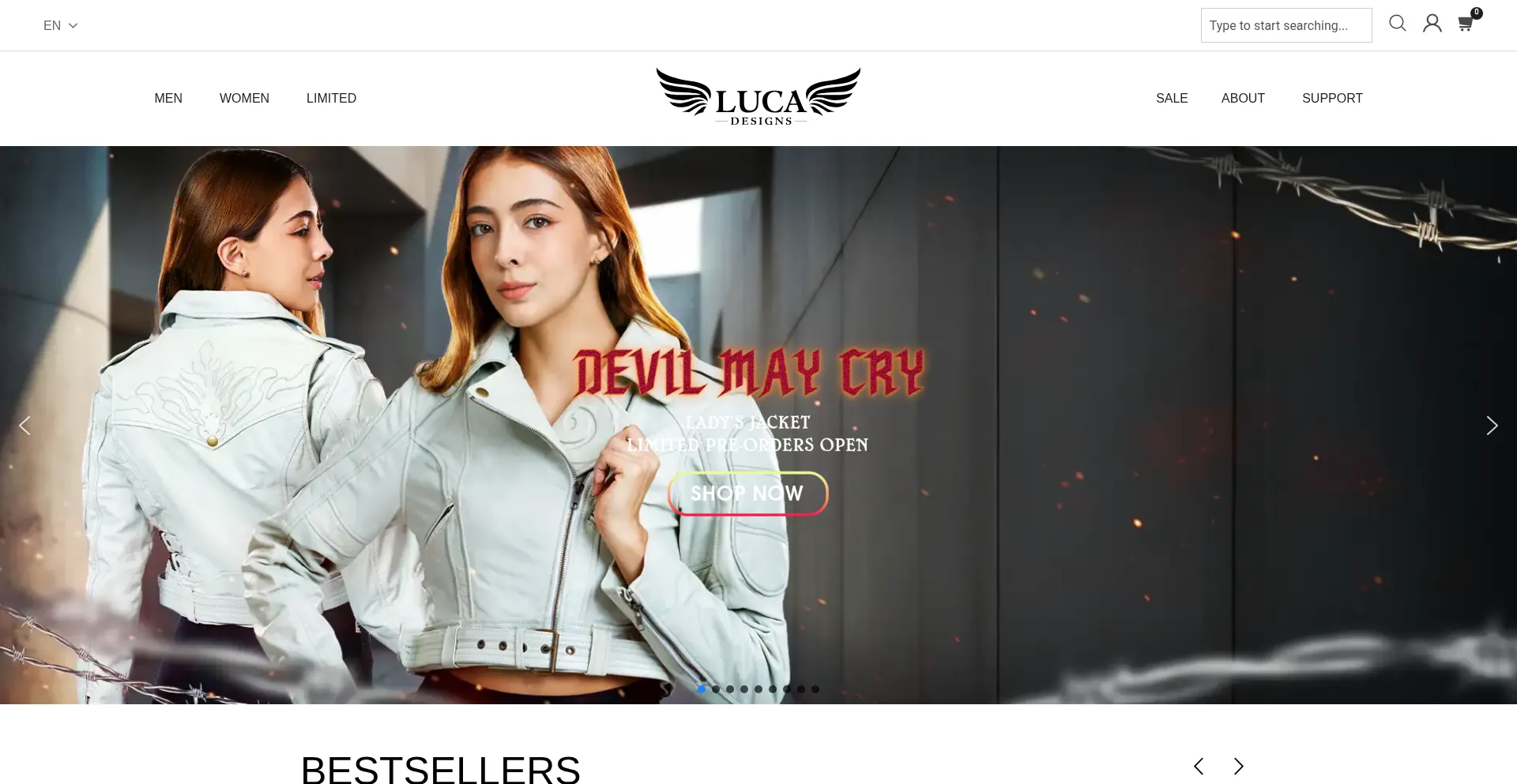 Lucajackets.com Screenshot