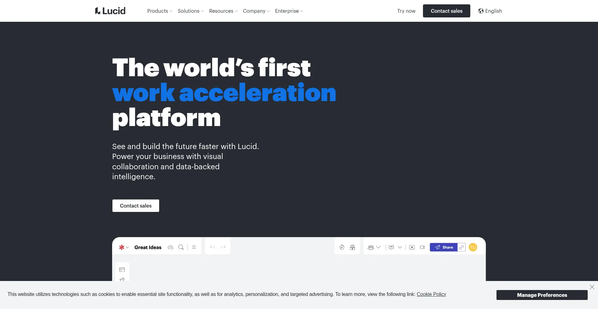 Website screenshot of Lucid.co