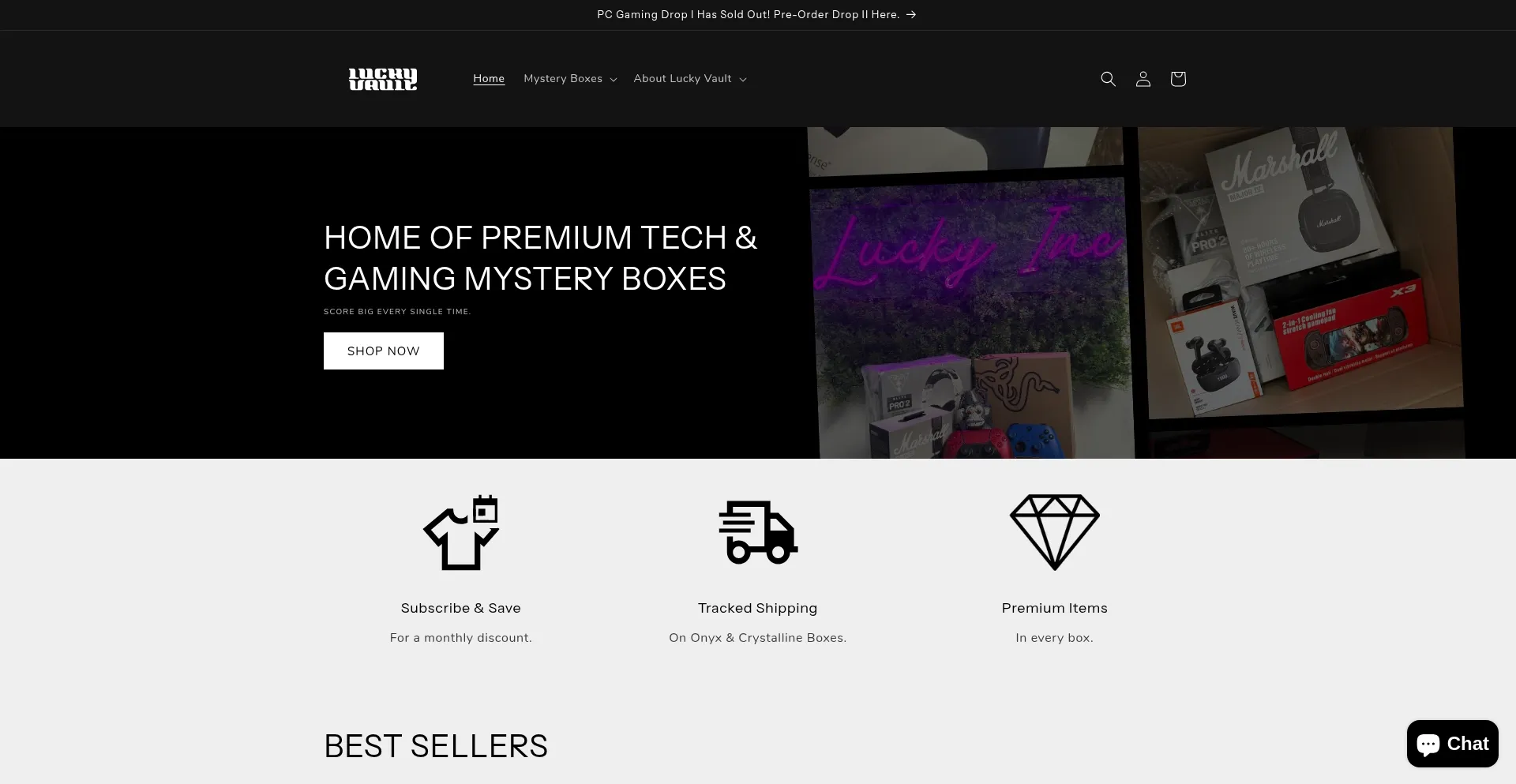 Website screenshot of Lucky-vault.com