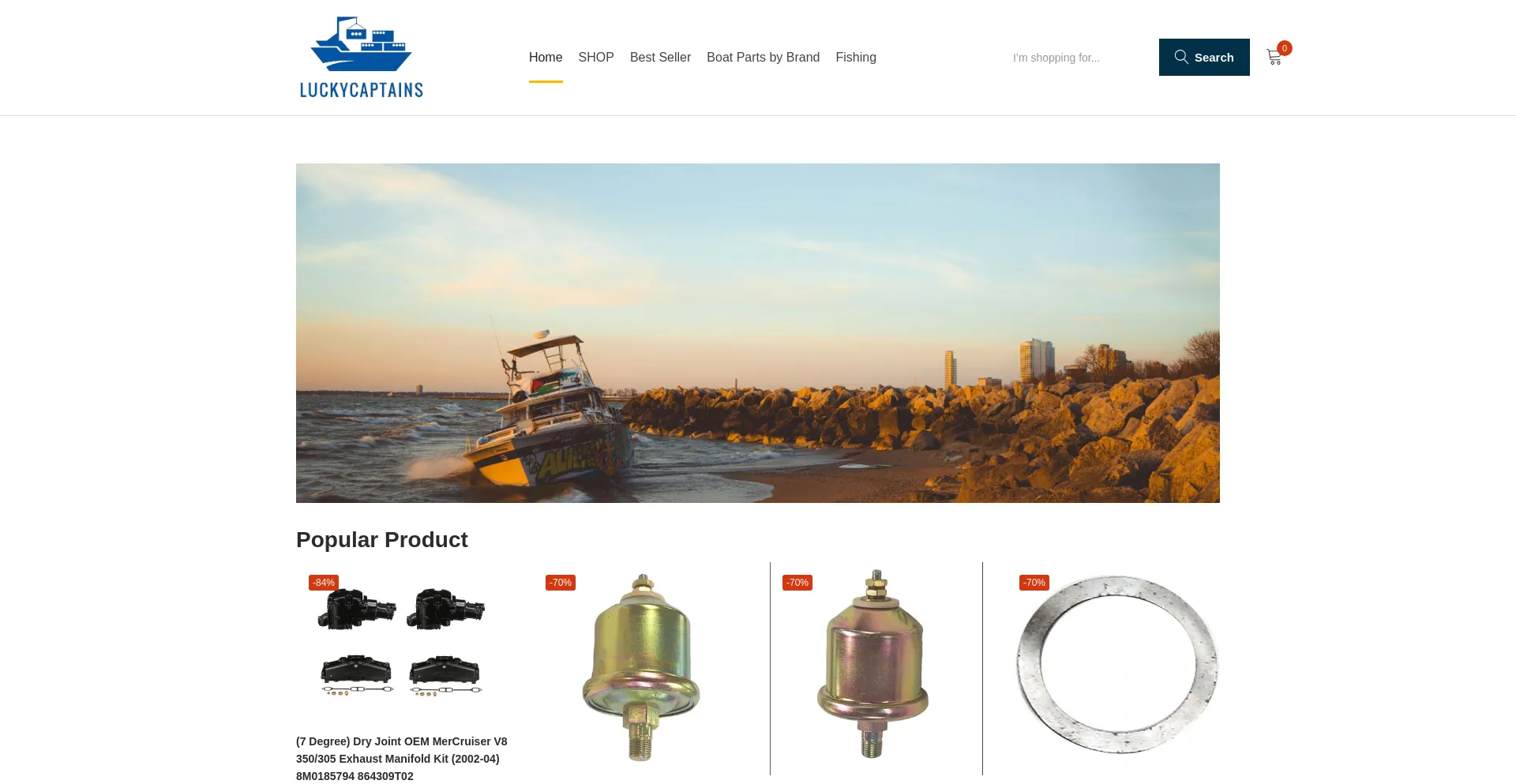 Website screenshot of Luckycaptains.com