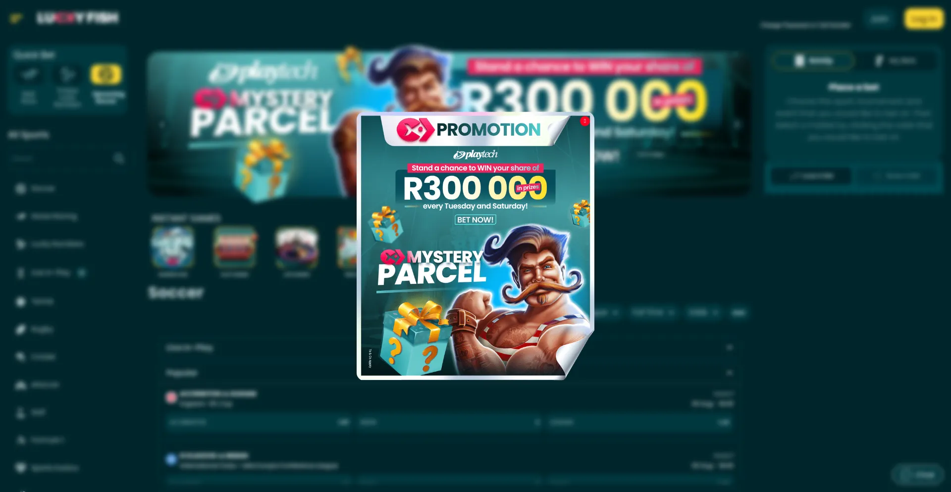 Website screenshot of Luckyfish.co.za