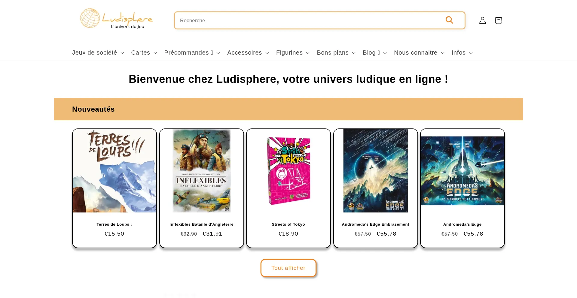 Website screenshot of Ludisphere.fr