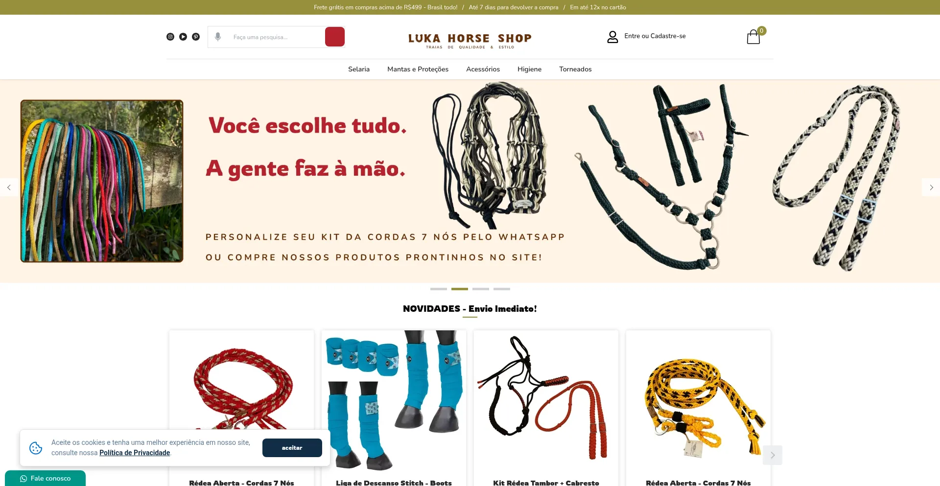 Website screenshot of Lukahorseshop.com