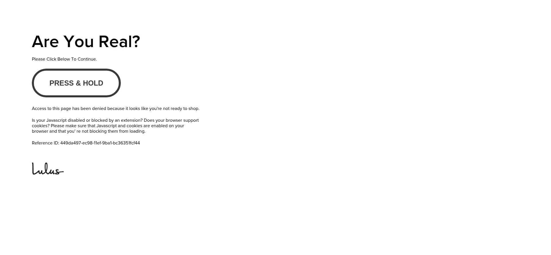 Website screenshot of Lulus.com