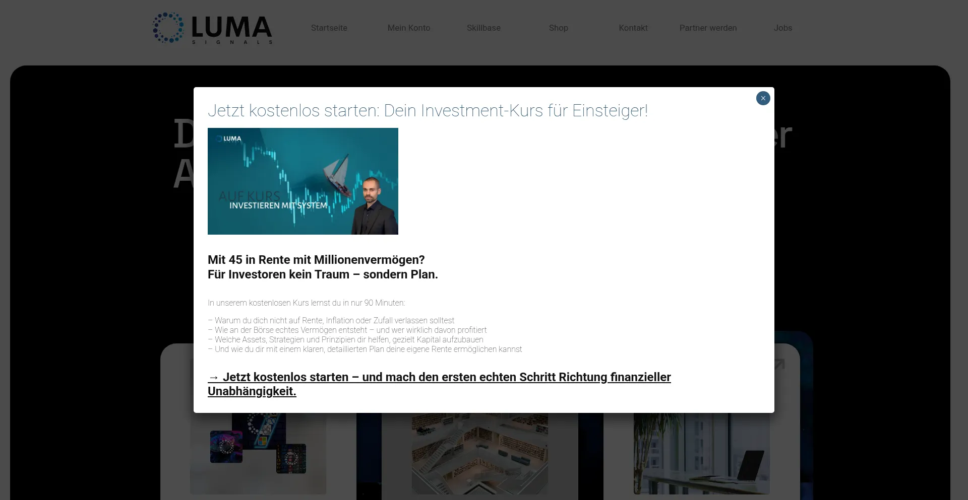 Website screenshot of Luma-signals.com