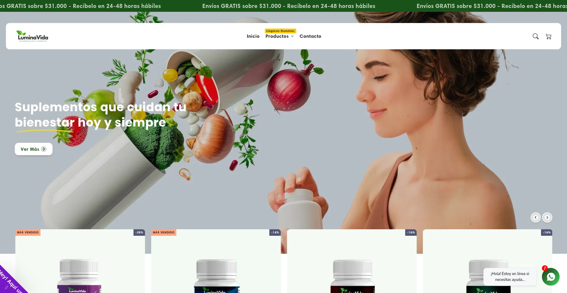 Website screenshot of Luminavida.cl