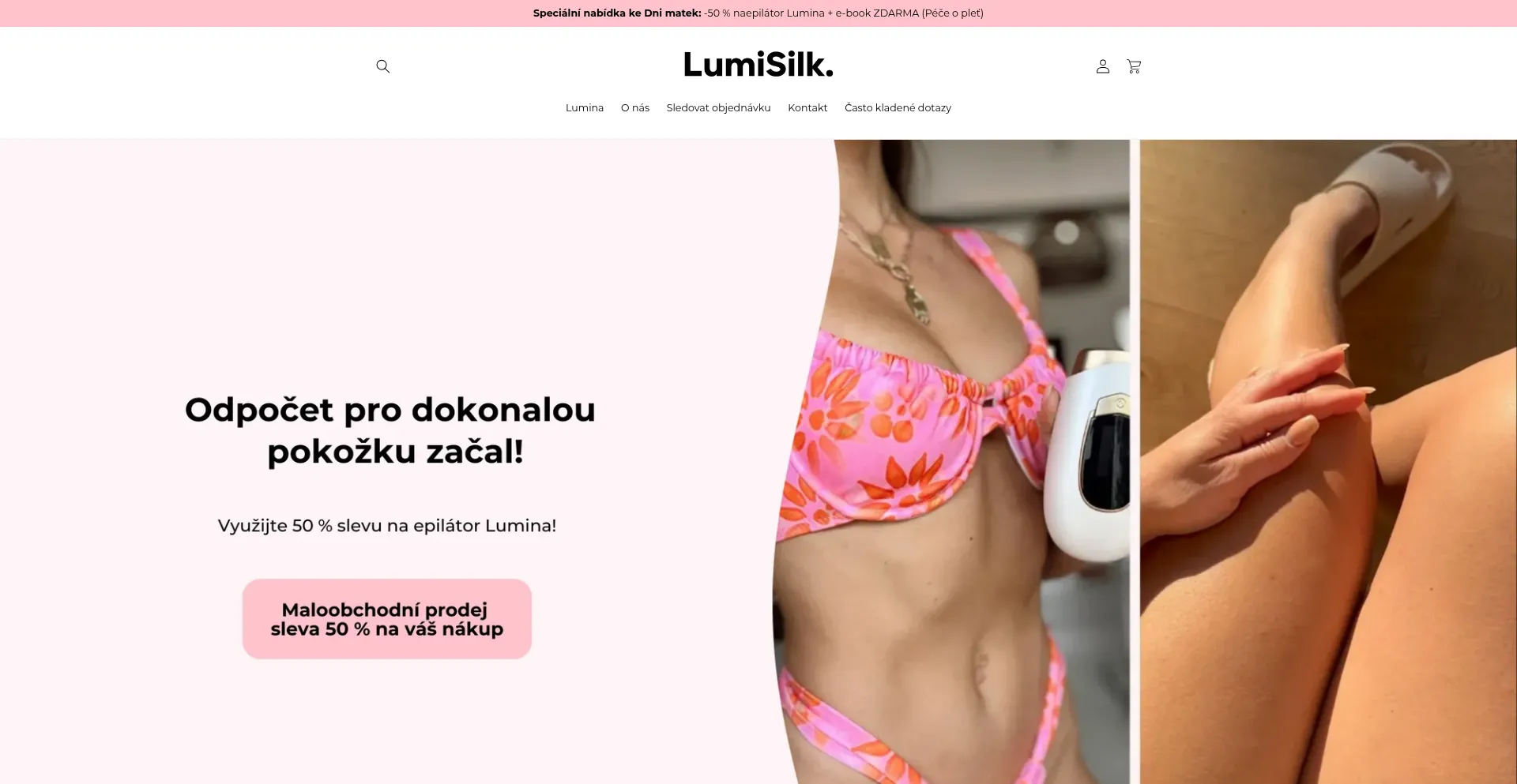 Website screenshot of Lumisilk.cz