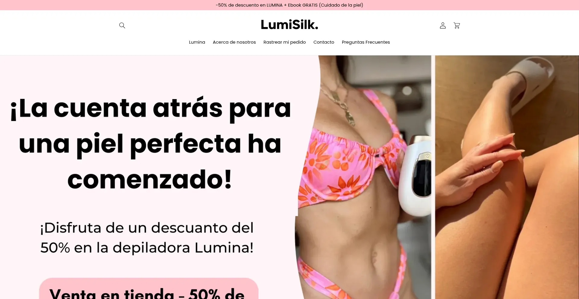 Website screenshot of Lumisilk.es