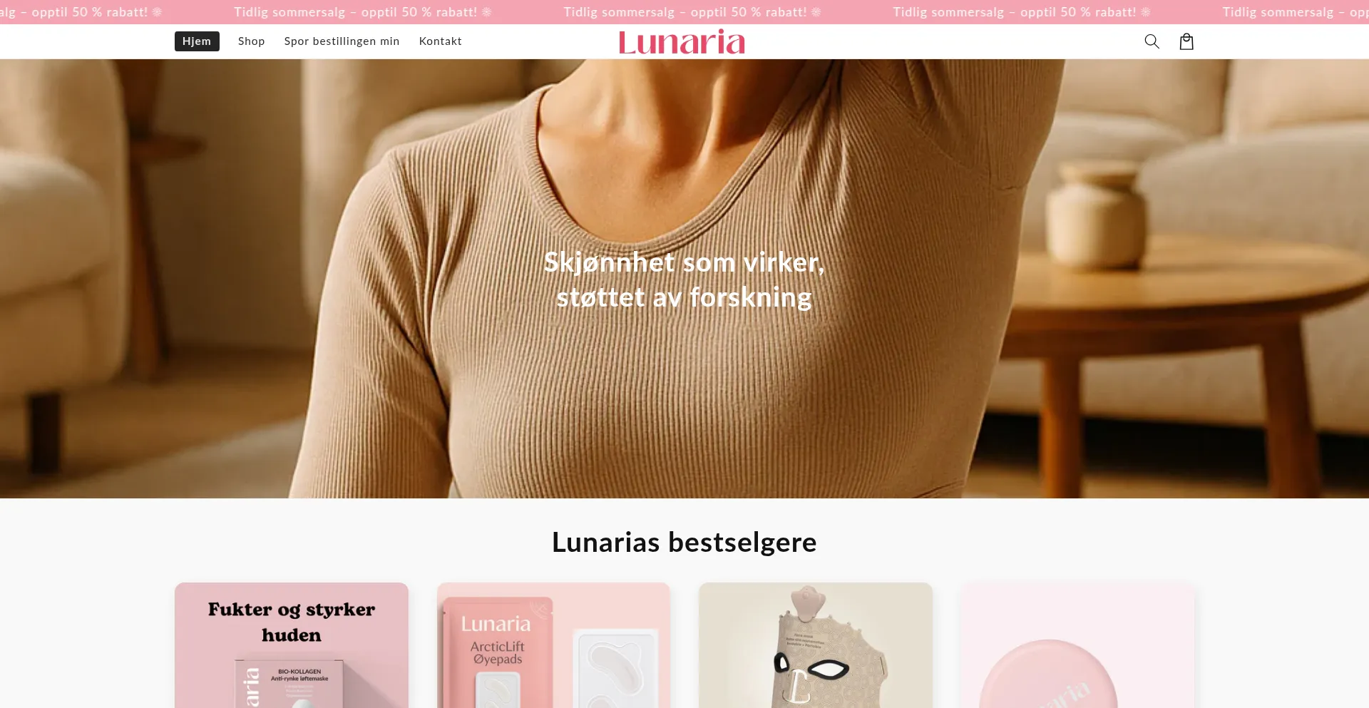 Website screenshot of Lunariaskin.com