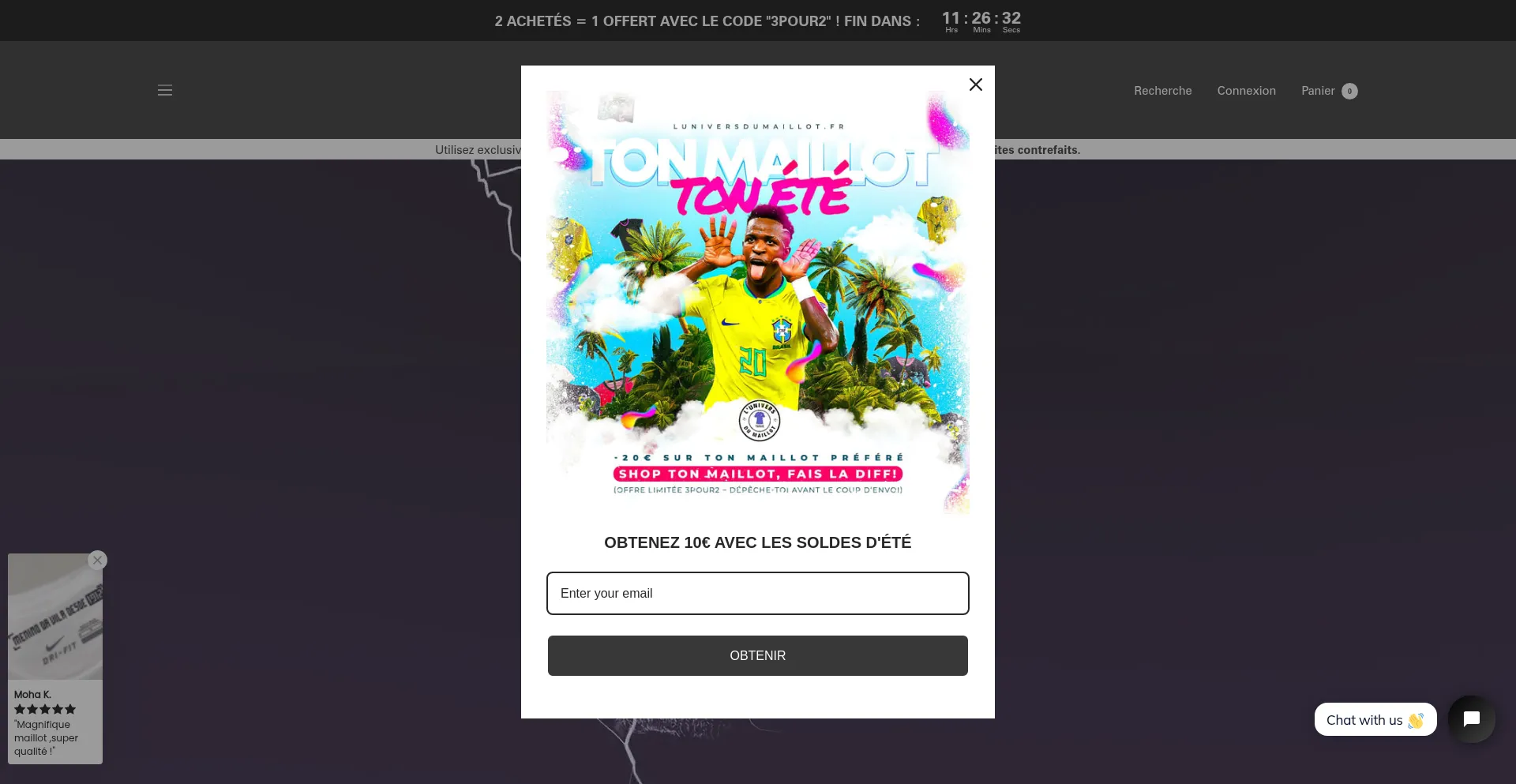 Website screenshot of Luniversdumaillot.fr