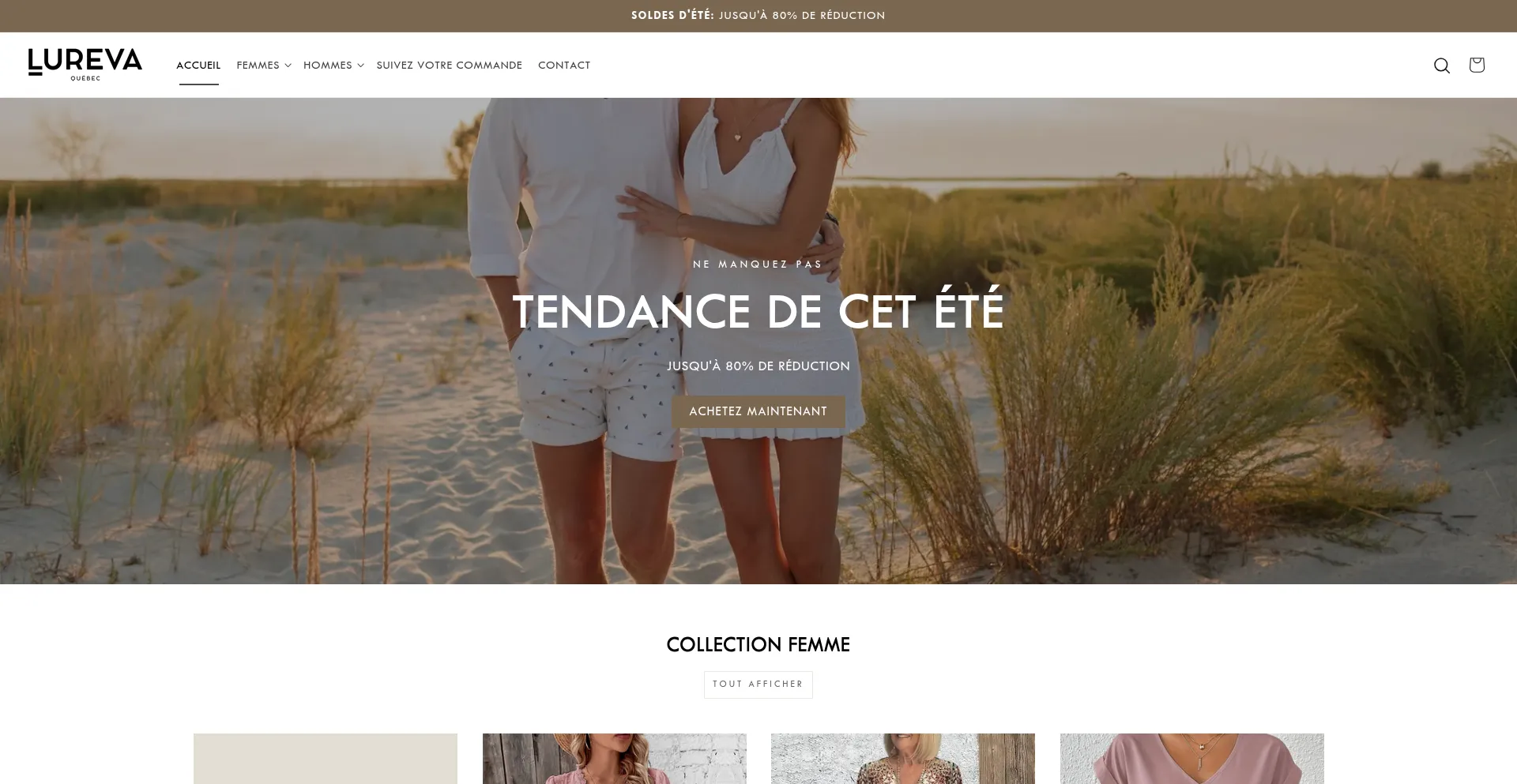 Website screenshot of Lureva-quebec.com