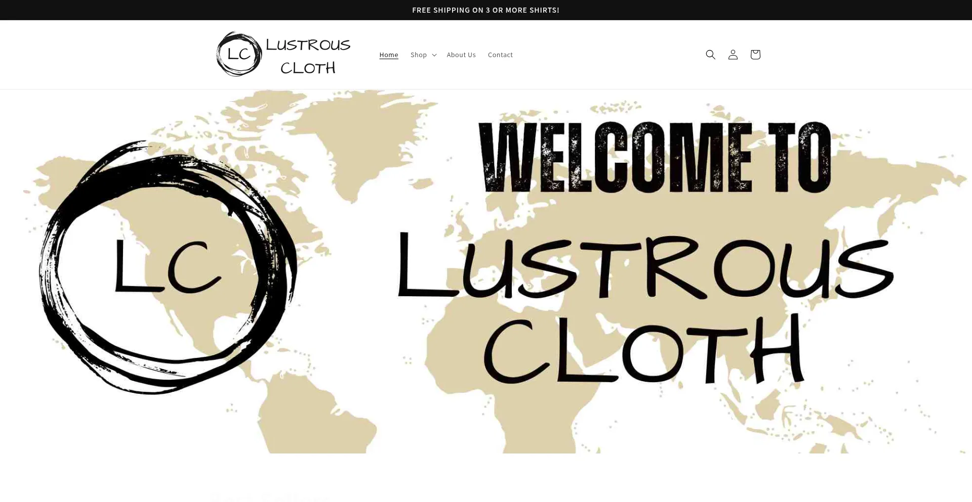 Website screenshot of Lustrouscloth.com