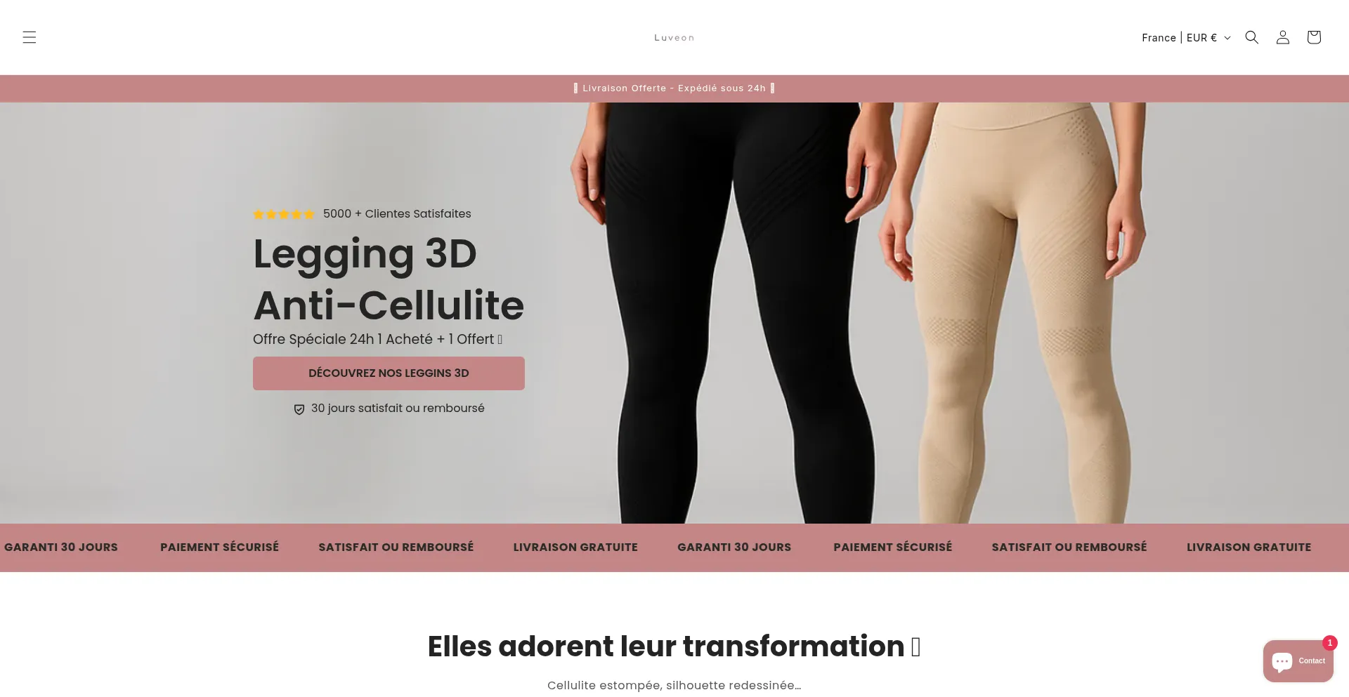 Website screenshot of Luveon.com
