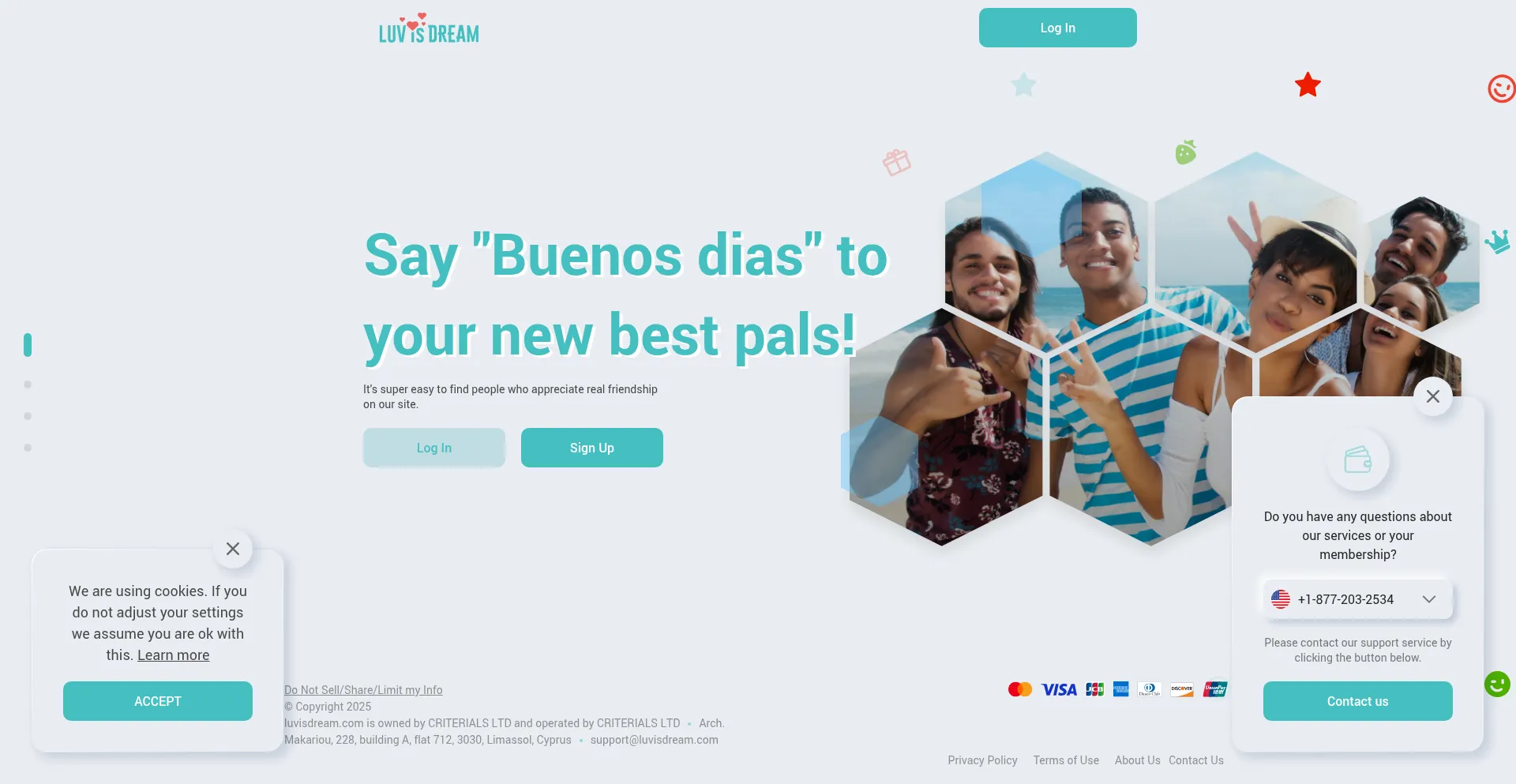 Website screenshot of Luvisdream.com
