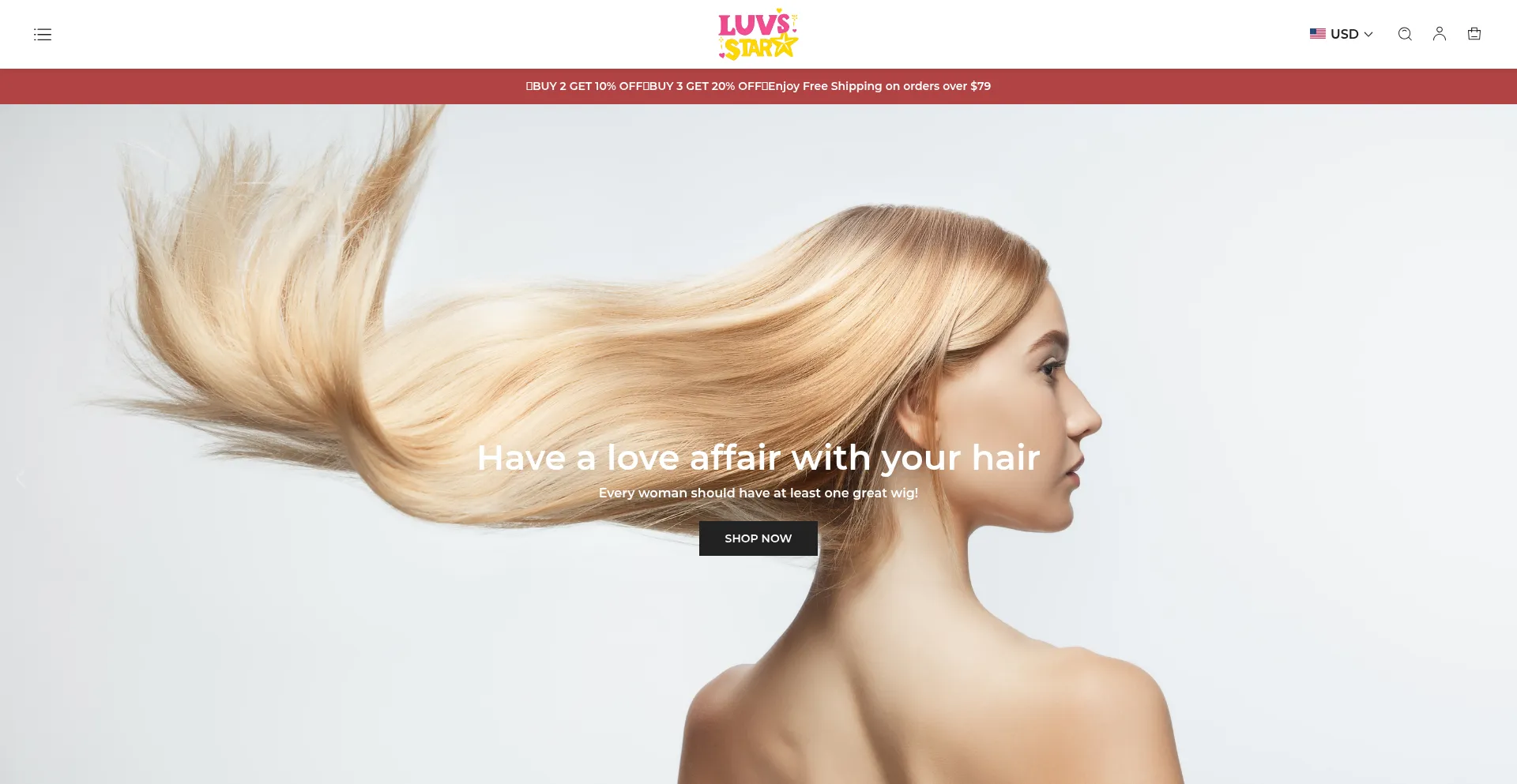 Website screenshot of Luvsstar.com