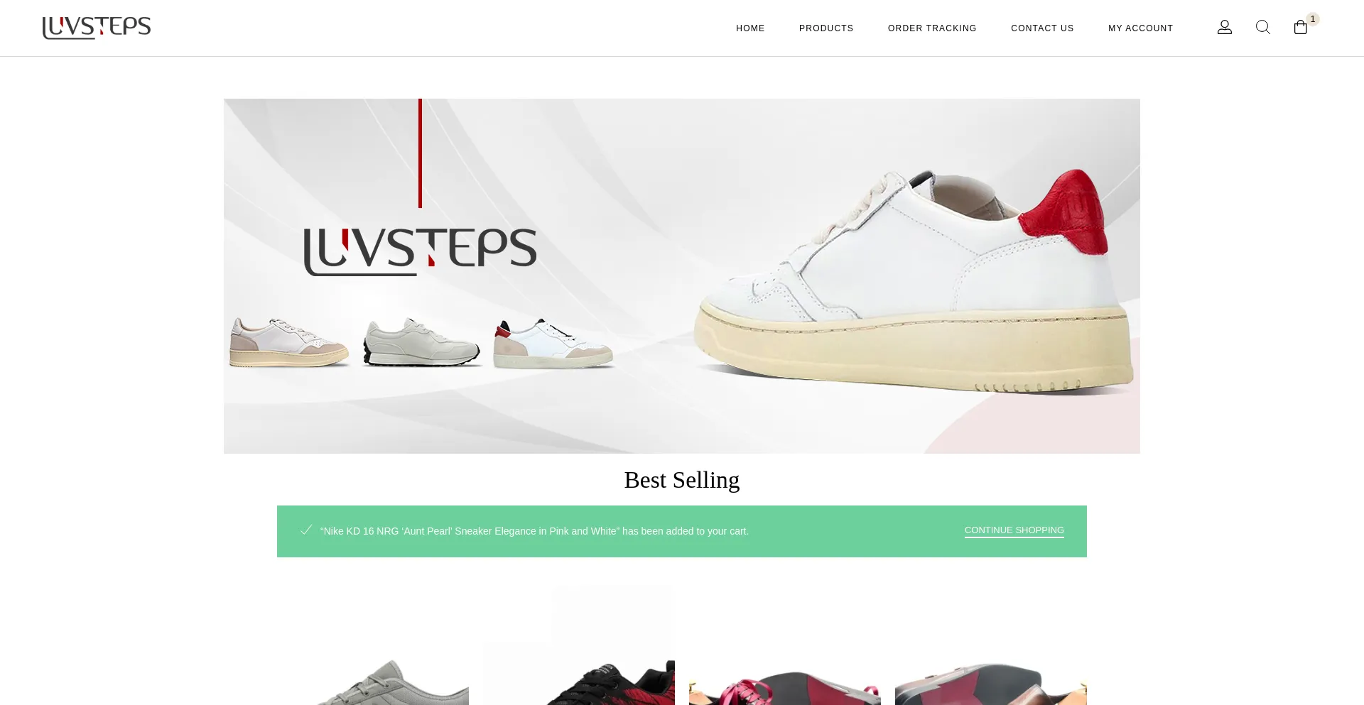 Website screenshot of Luvsteps.com
