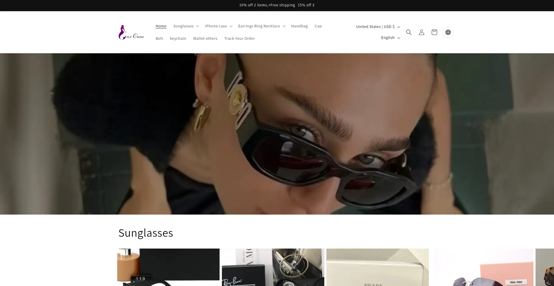 Website screenshot of Luxcases.shop