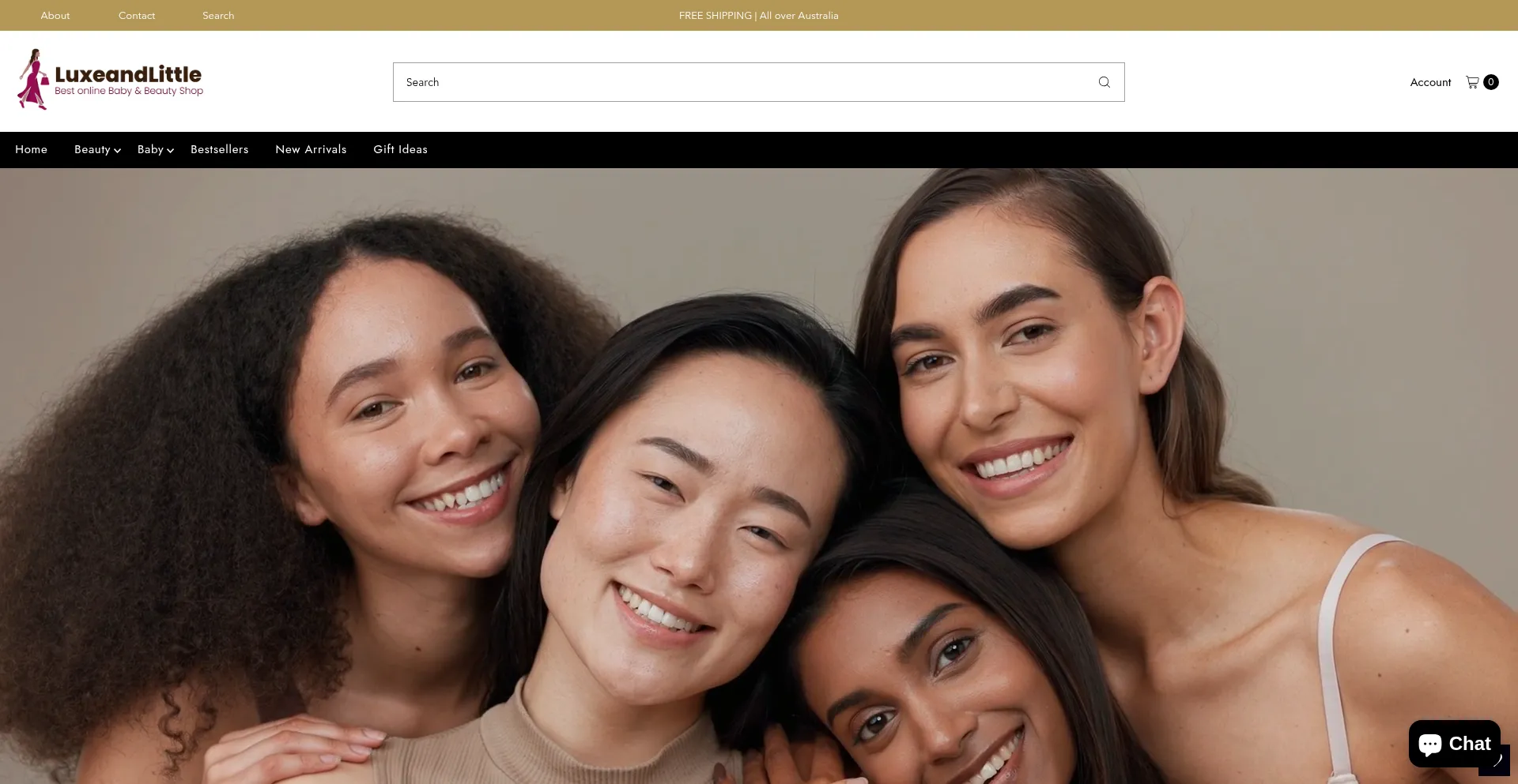 Website screenshot of Luxeandlittle.com.au