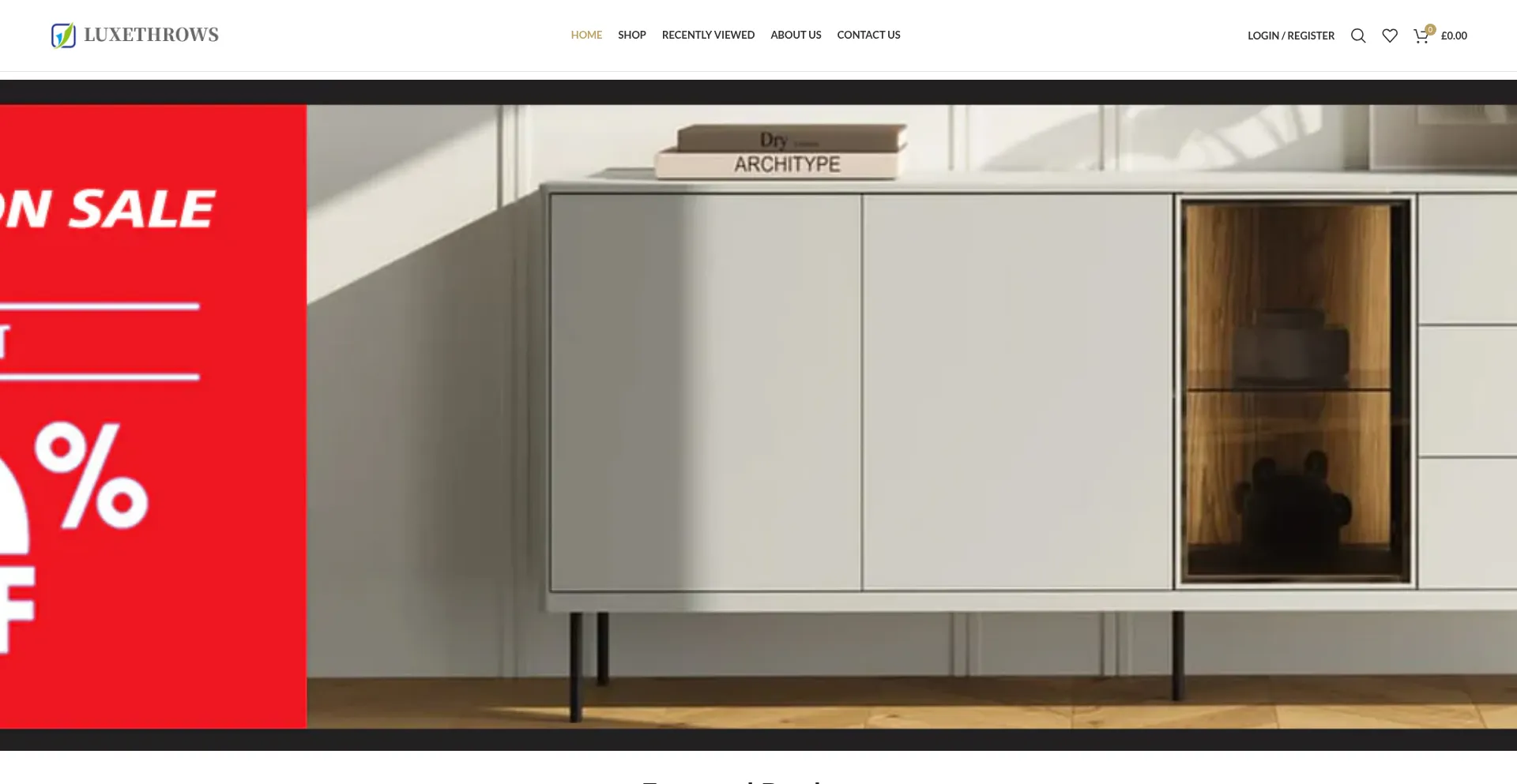 Website screenshot of Luxethrows.com