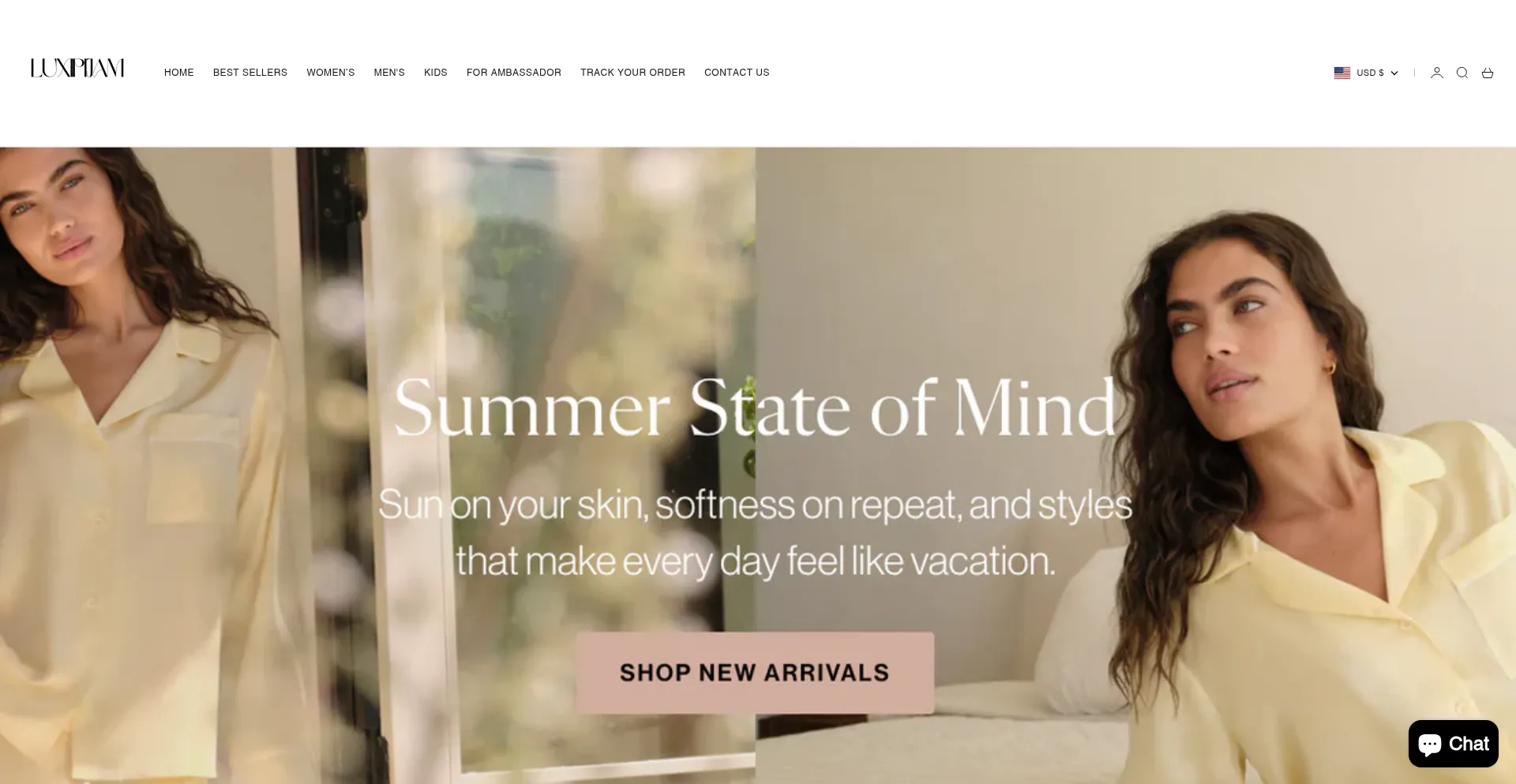 Website screenshot of Luxipijam.shop
