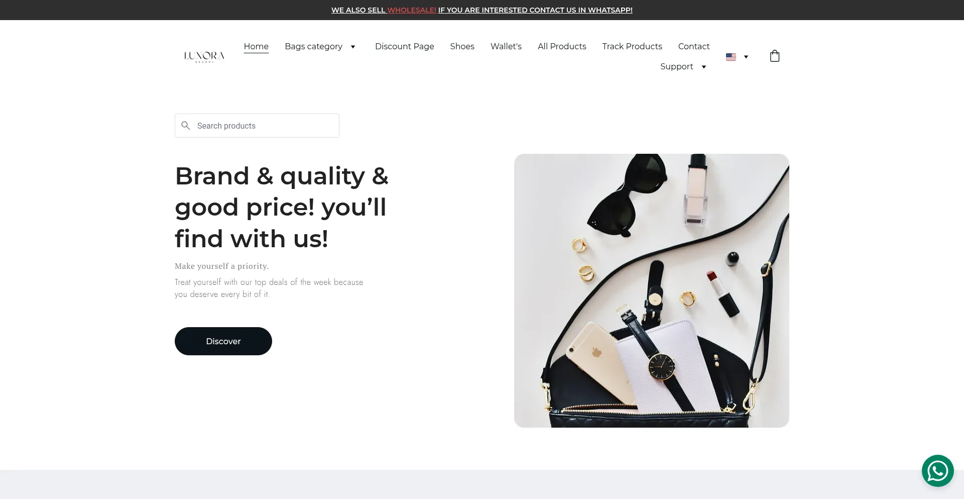 Website screenshot of Luxorabrands.com