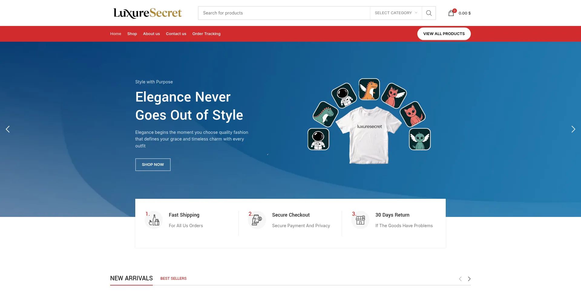 Website screenshot of Luxuresecret.com