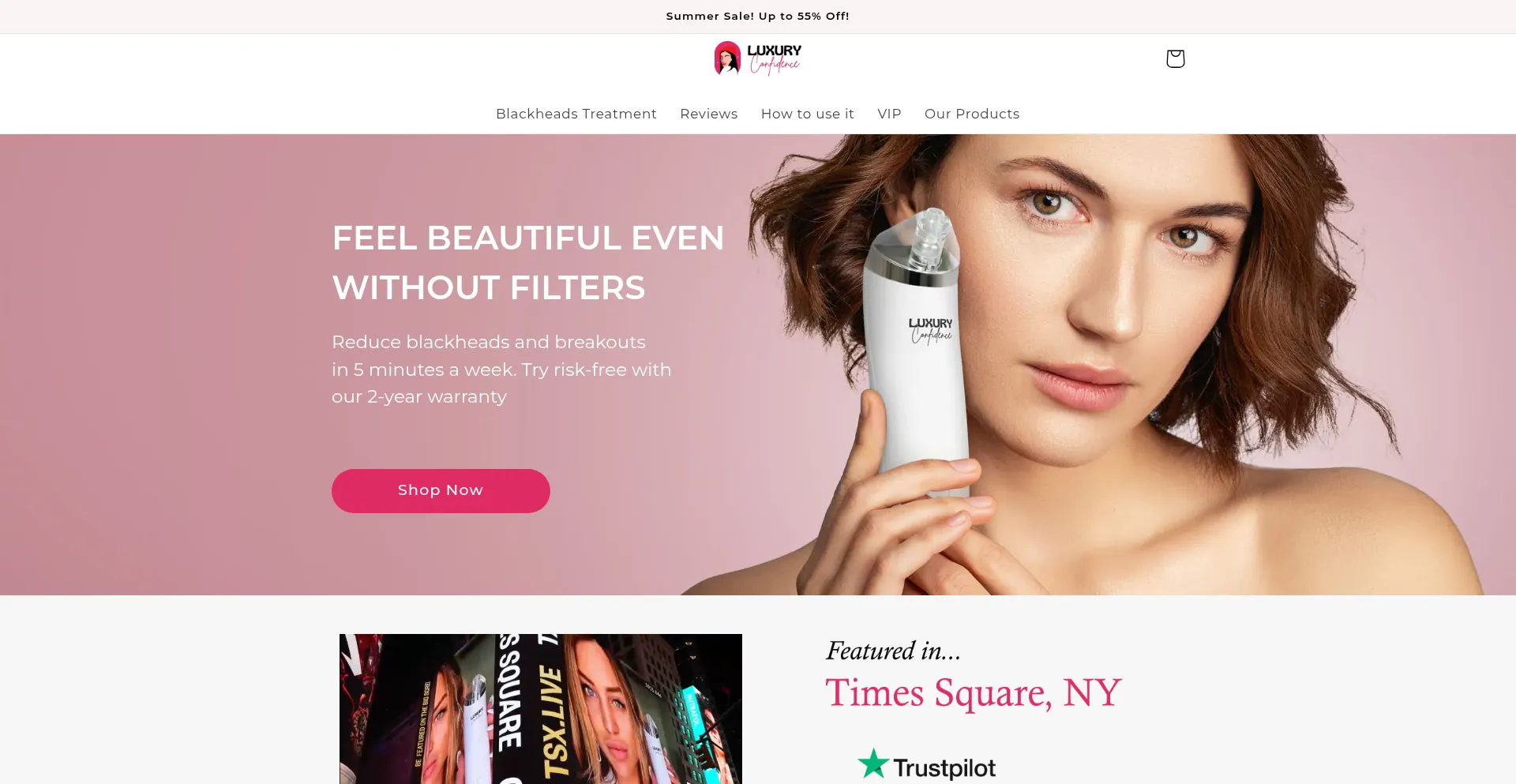 Website screenshot of Luxuryconfidence.com