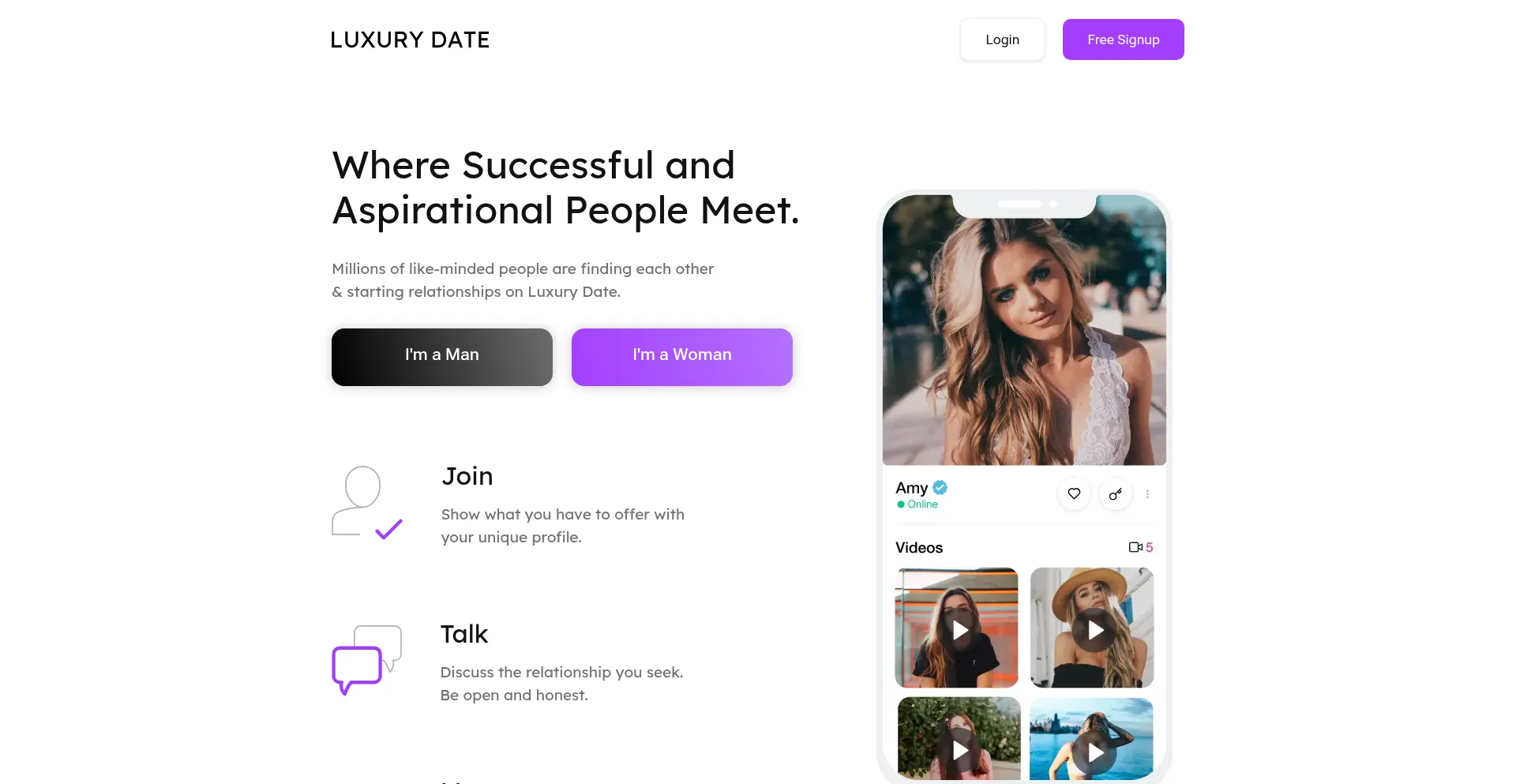 Luxurydate.com Screenshot