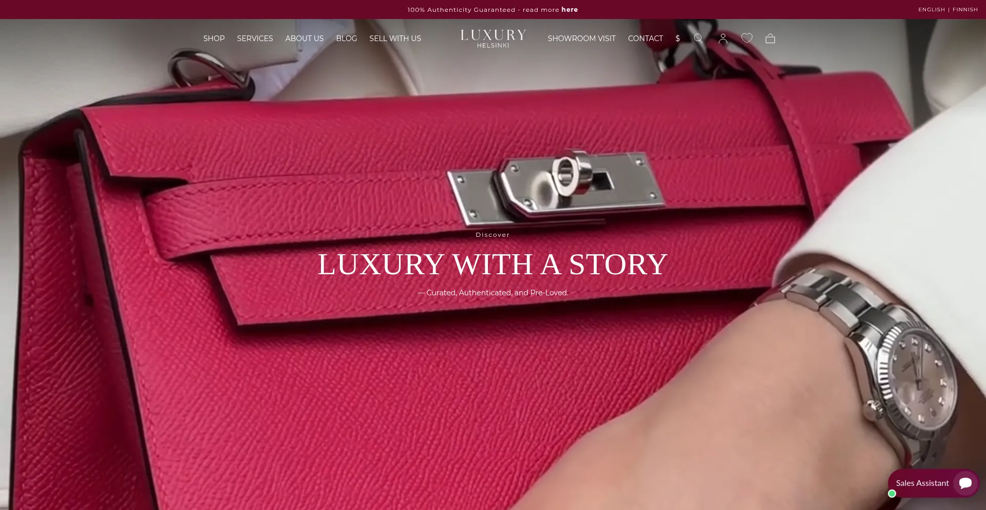 Website screenshot of Luxuryhelsinki.fi