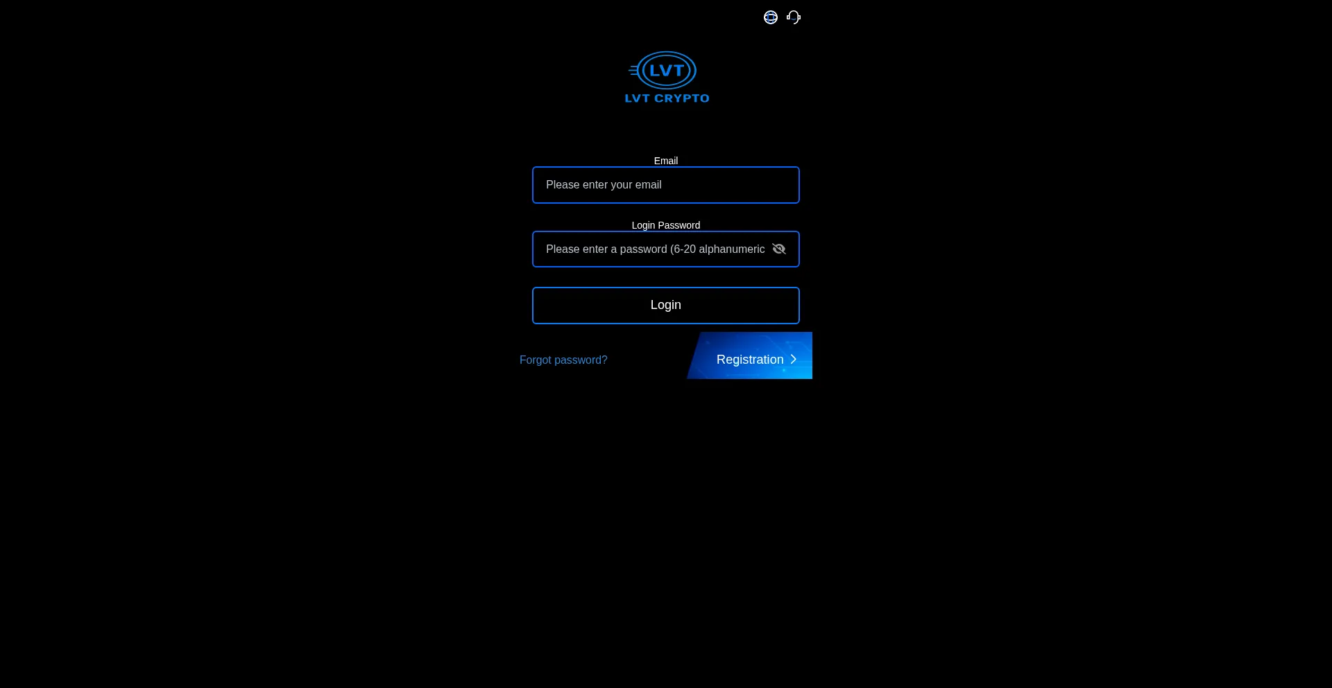 Website screenshot of Lvtcrypto.com