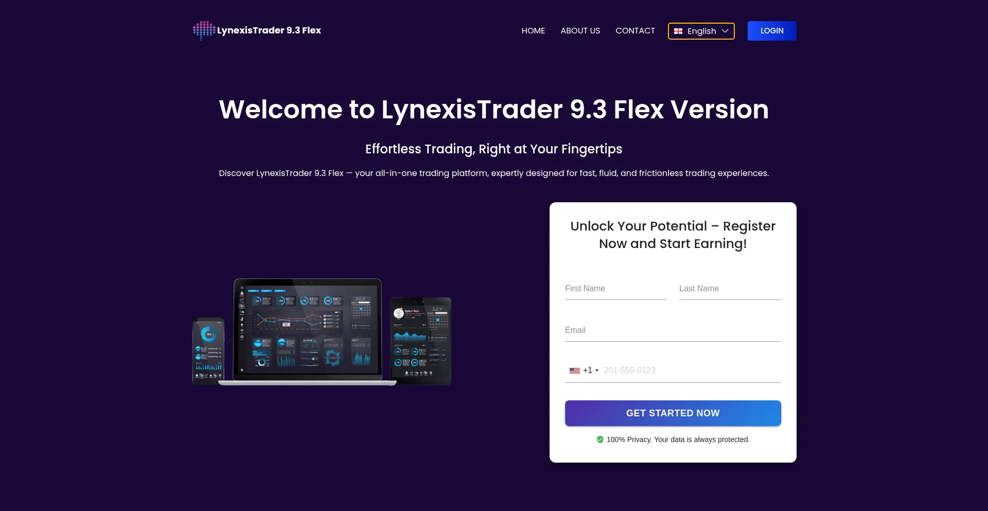 Website screenshot of Lynexistrader-9-3flex.org