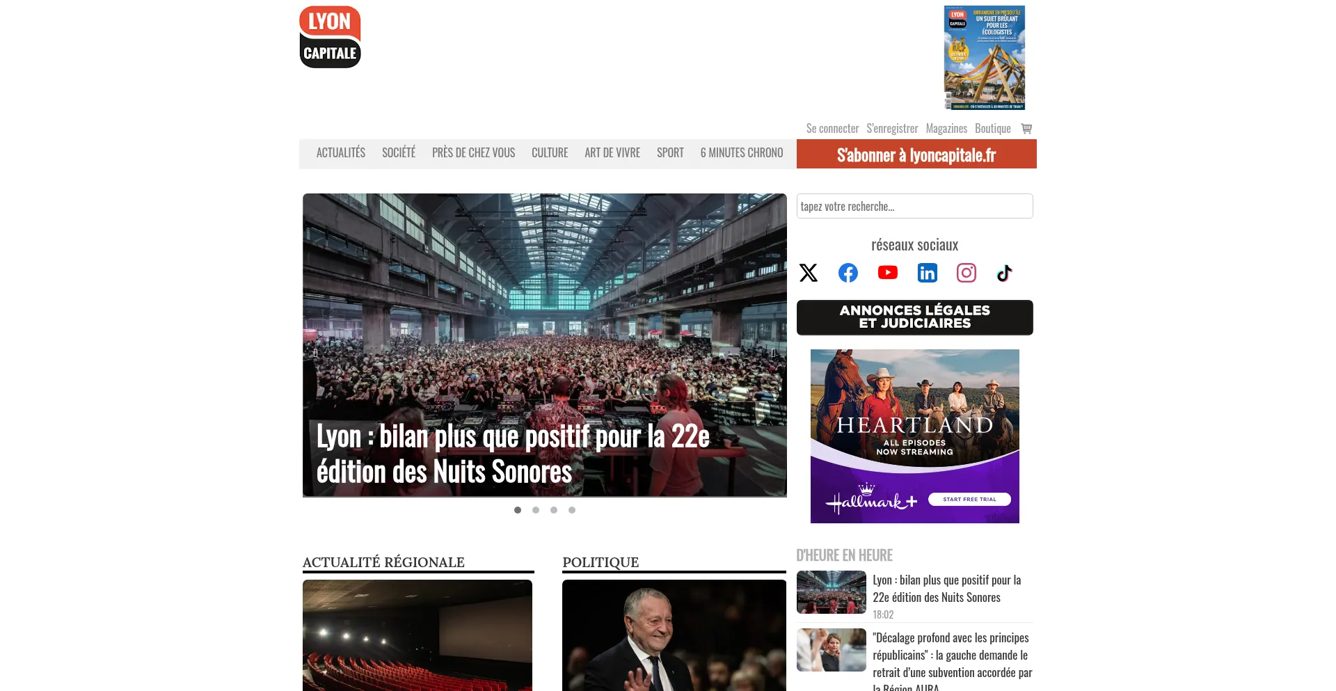Website screenshot of Lyoncapitale.fr