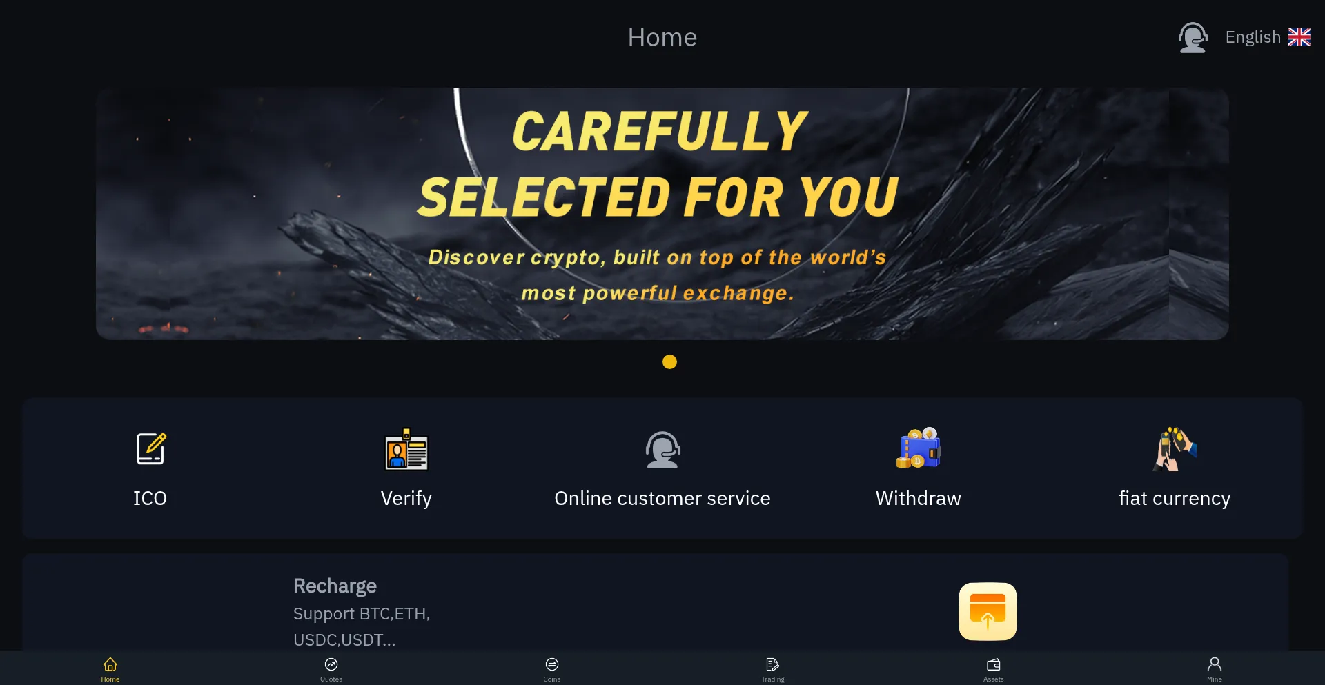Website screenshot of M.blockchainfx.vip