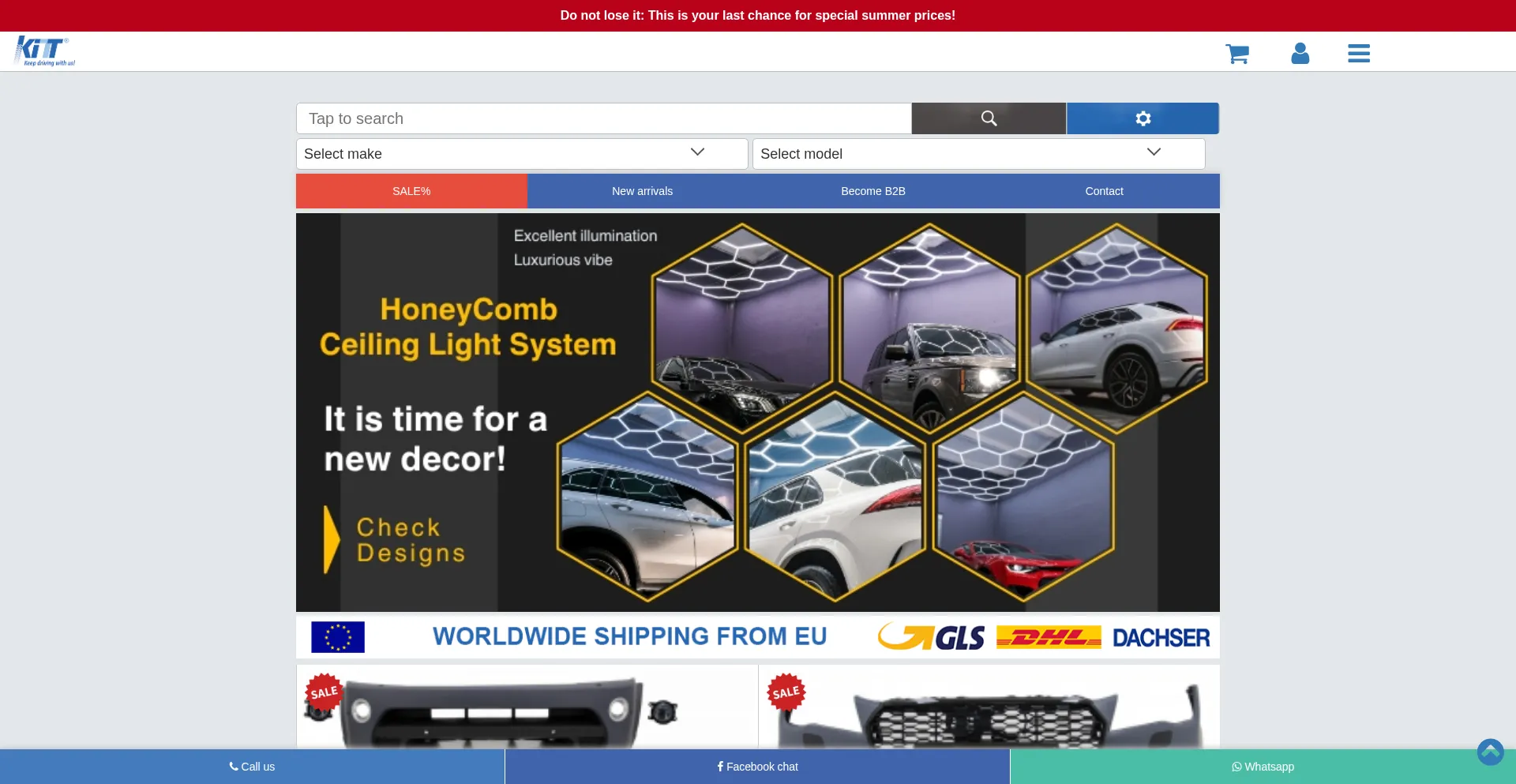 Website screenshot of M.carpartstuning.com
