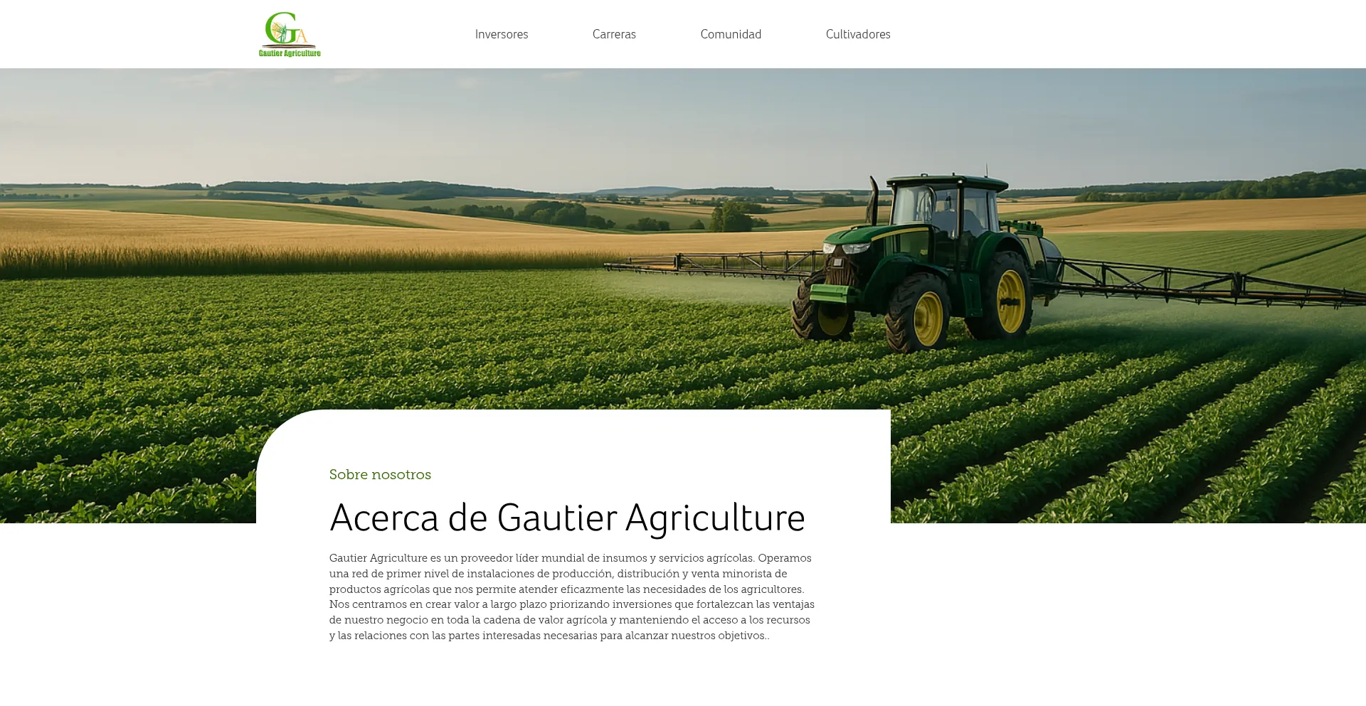 Website screenshot of M.gautieragriculture.com