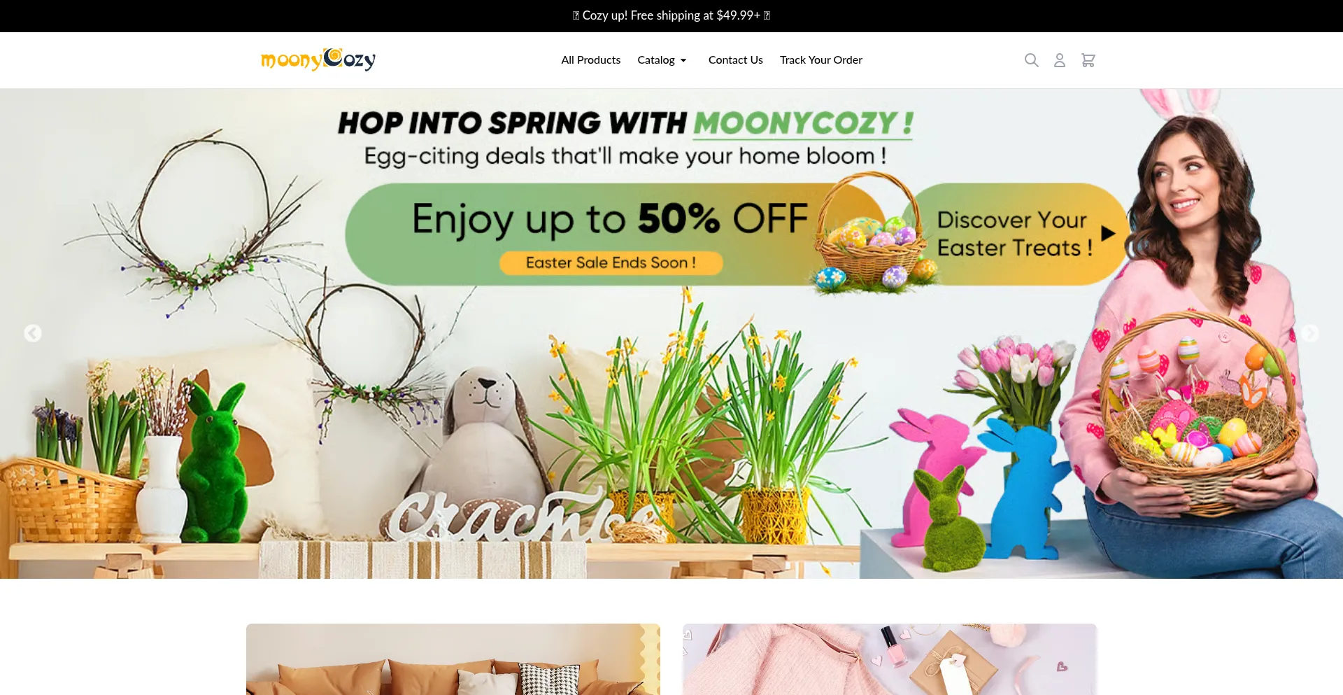 Website screenshot of M.moonycozy.com