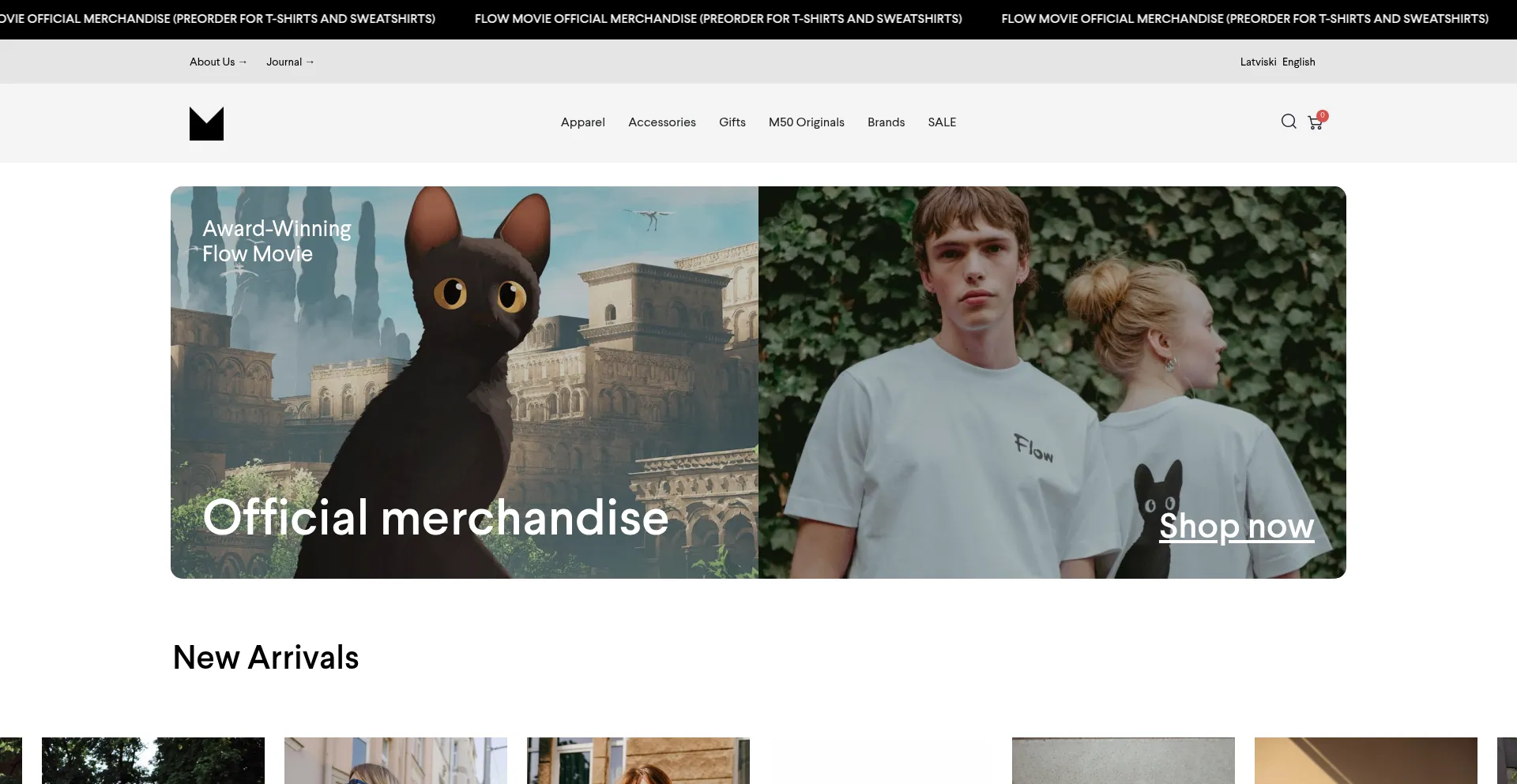 Website screenshot of M50.lv