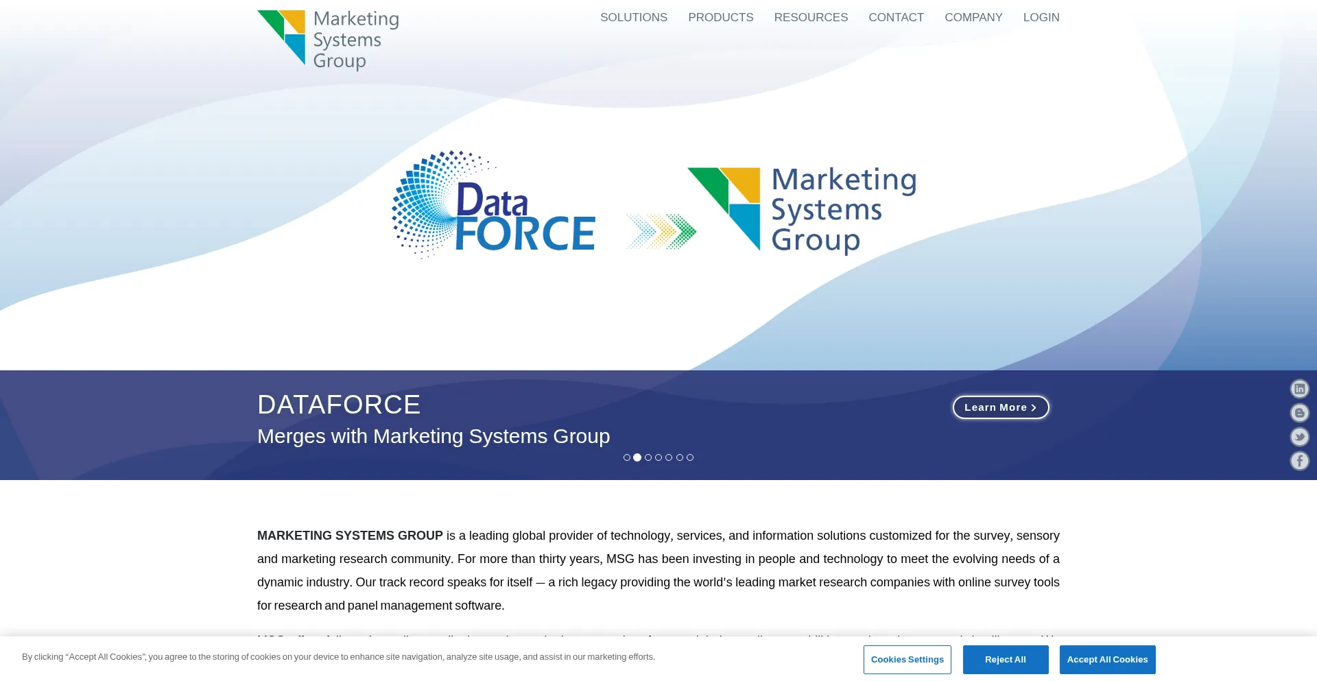 Website screenshot of M-s-g.com