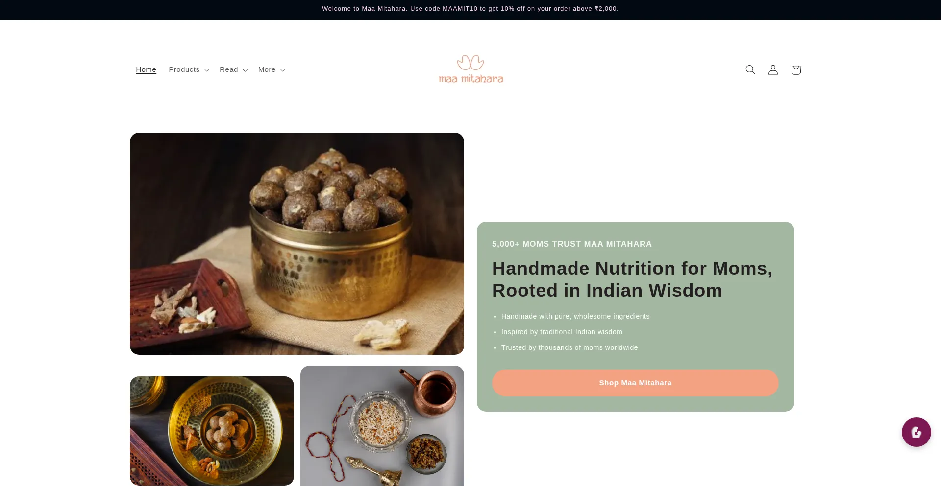 Website screenshot of Maamitahara.com