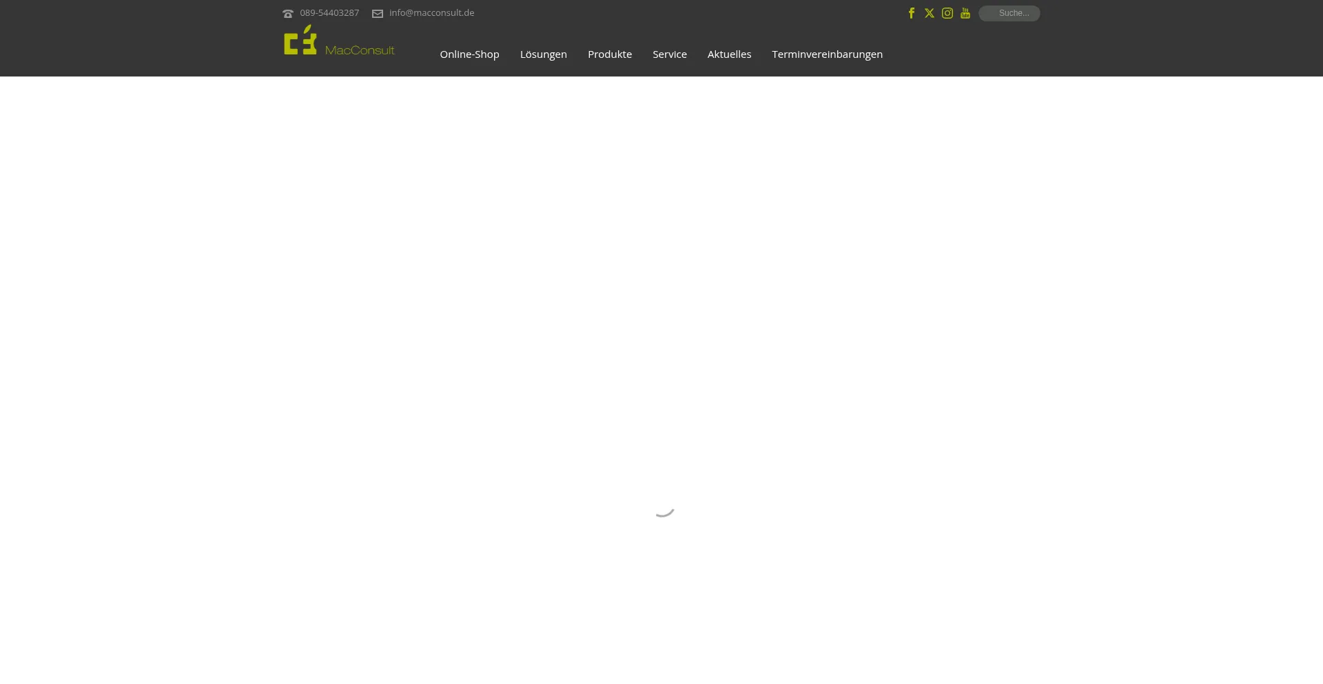 Website screenshot of Macconsult.de