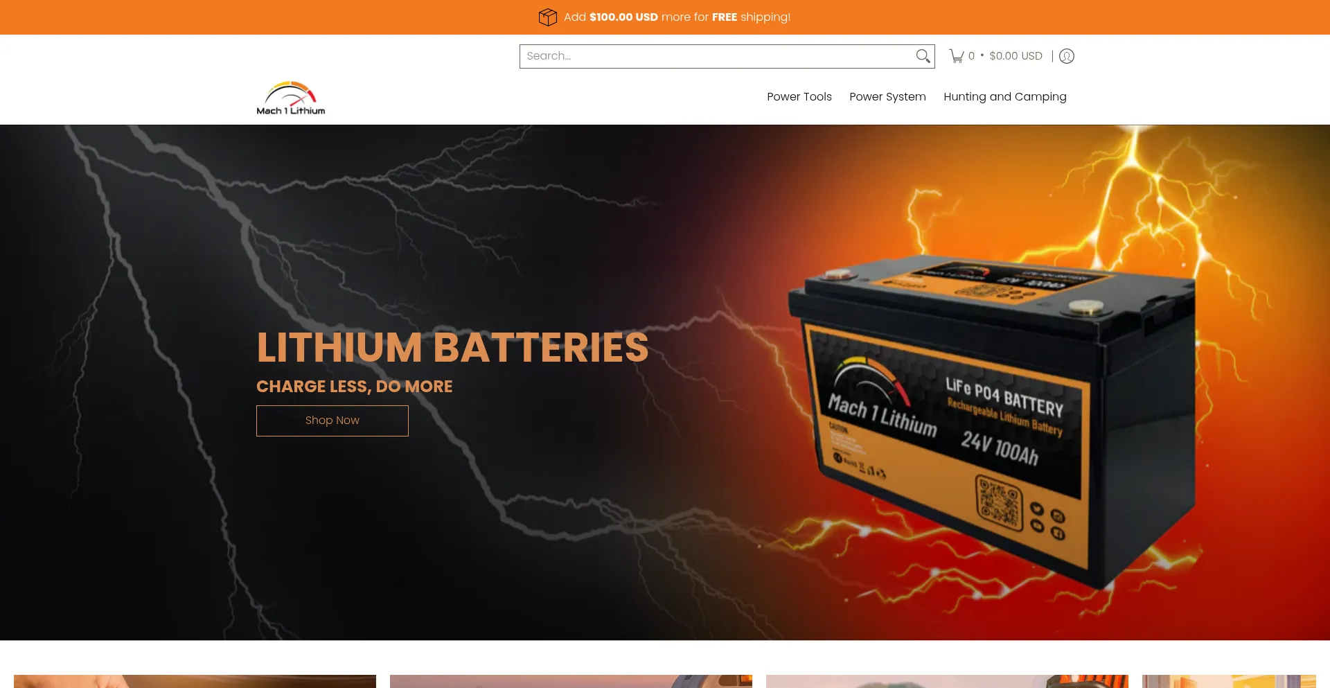 Website screenshot of Mach1lithium.com