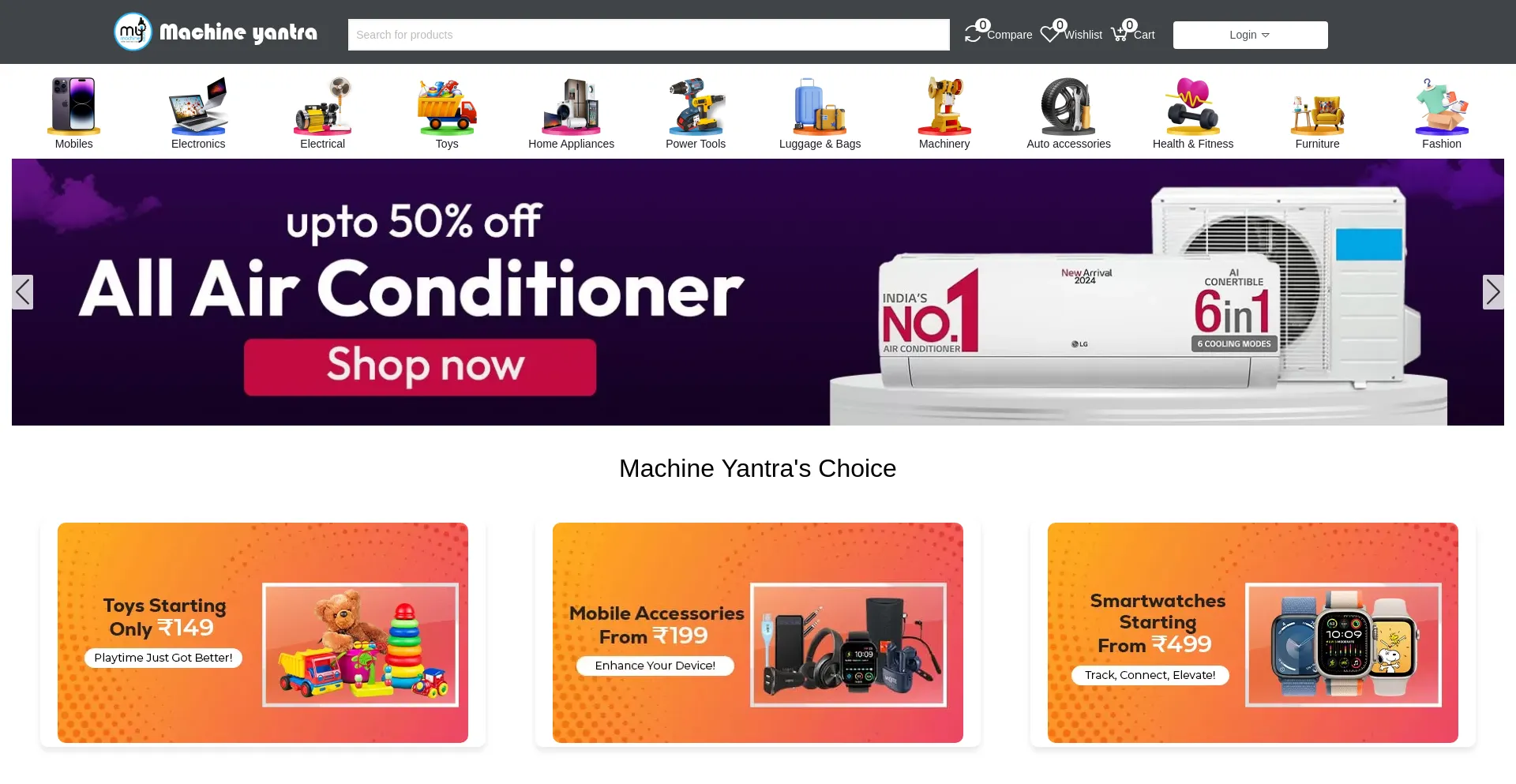 Website screenshot of Machineyantra.com