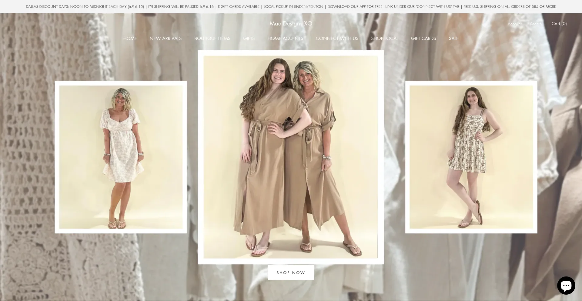 Website screenshot of Maedesignsxo.com