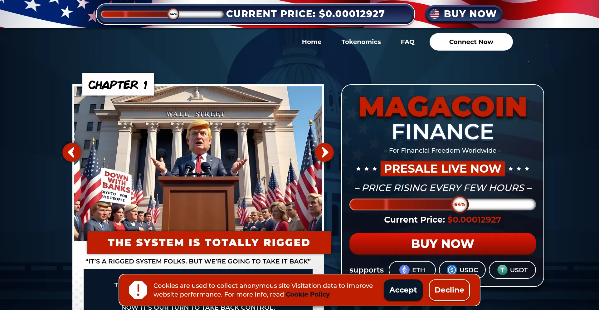 Website screenshot of Magacoinfinance.com