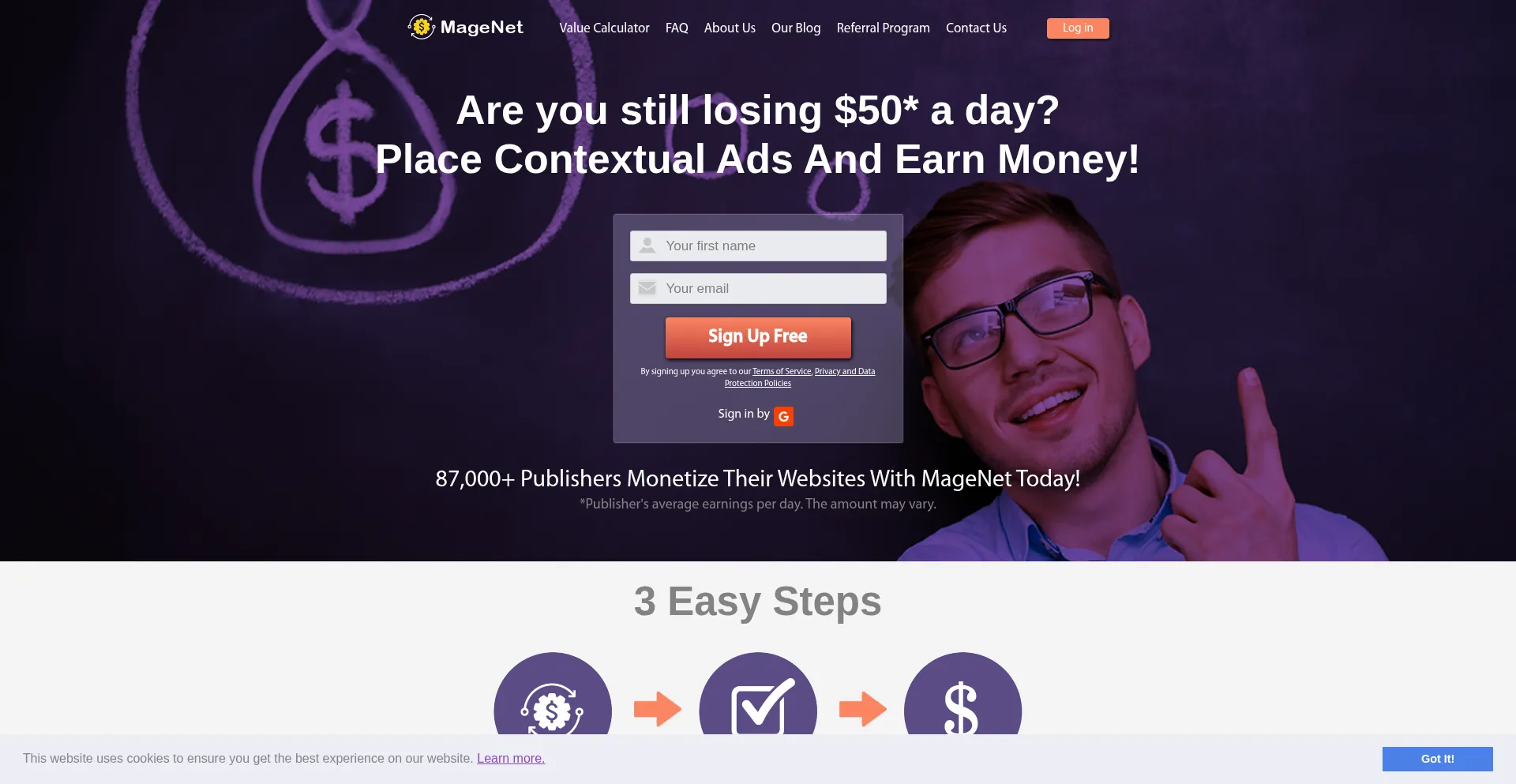 Website screenshot of Magenet.com