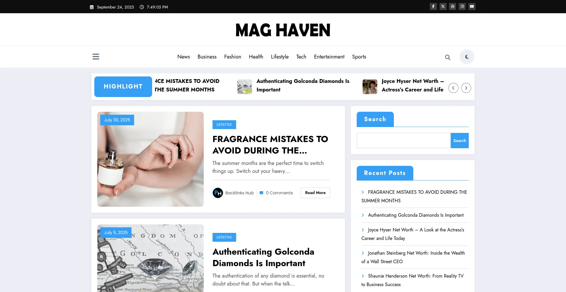 Maghaven.co.uk Screenshot