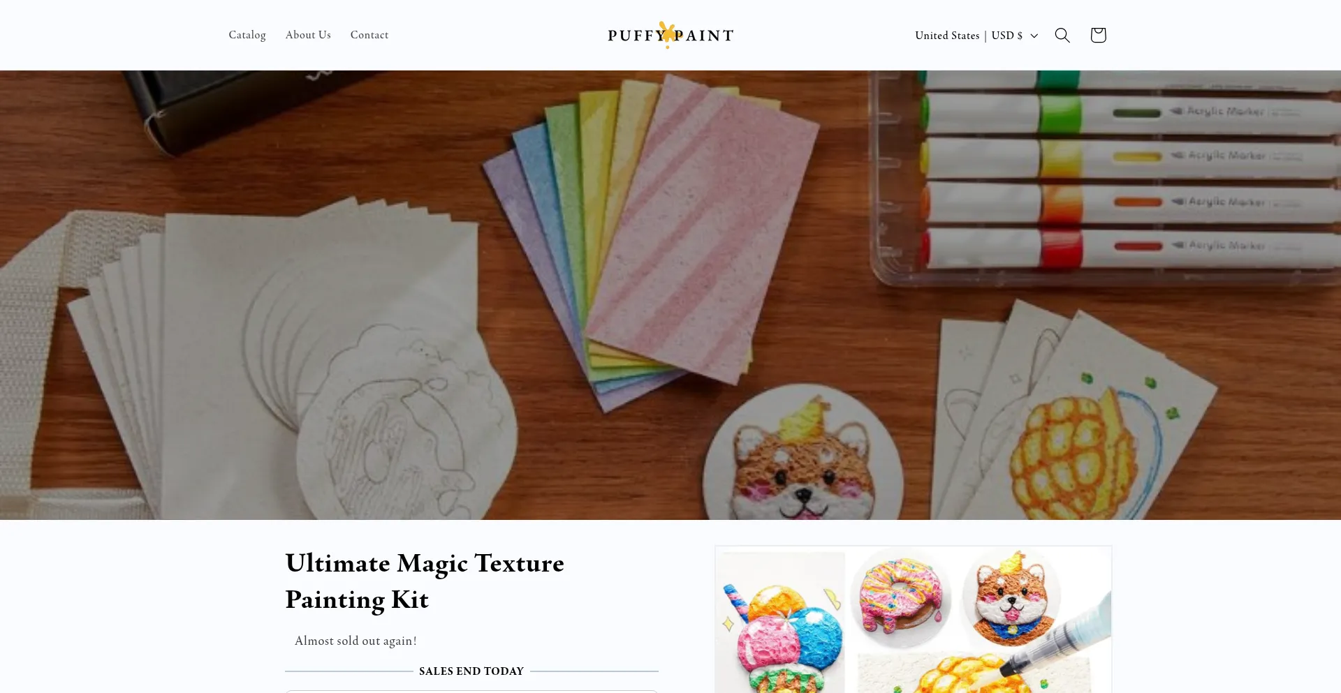 Website screenshot of Magicpuffypaint.com